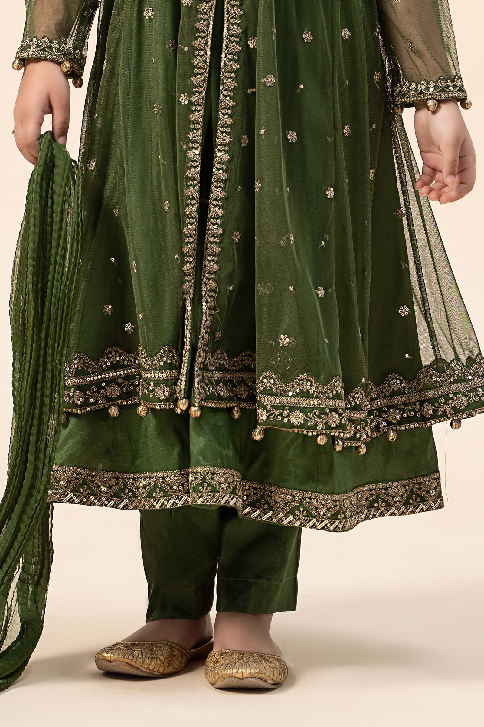 3 Piece Embroidered Net Suit - Image 5