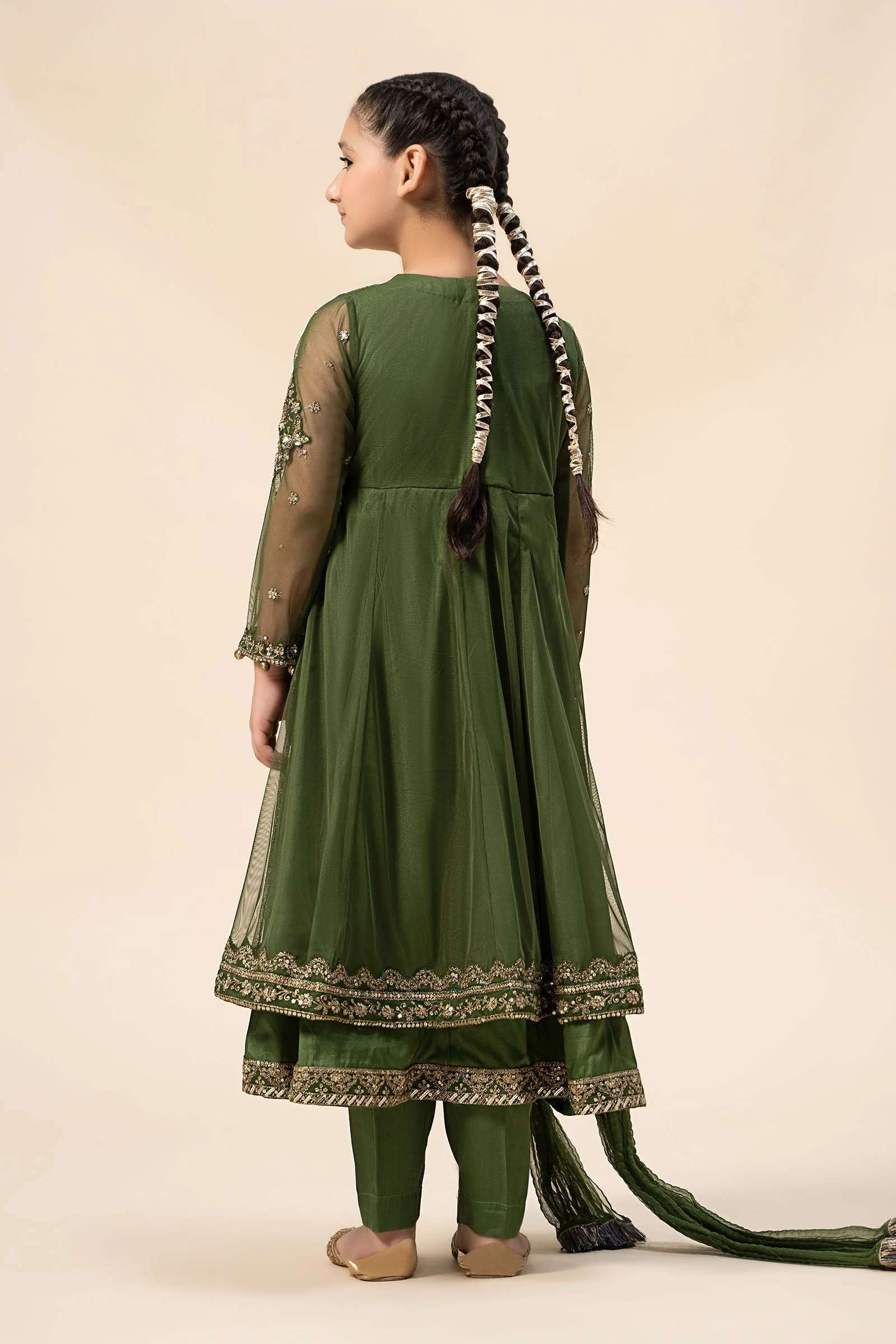 3 Piece Embroidered Net Suit - Image 6