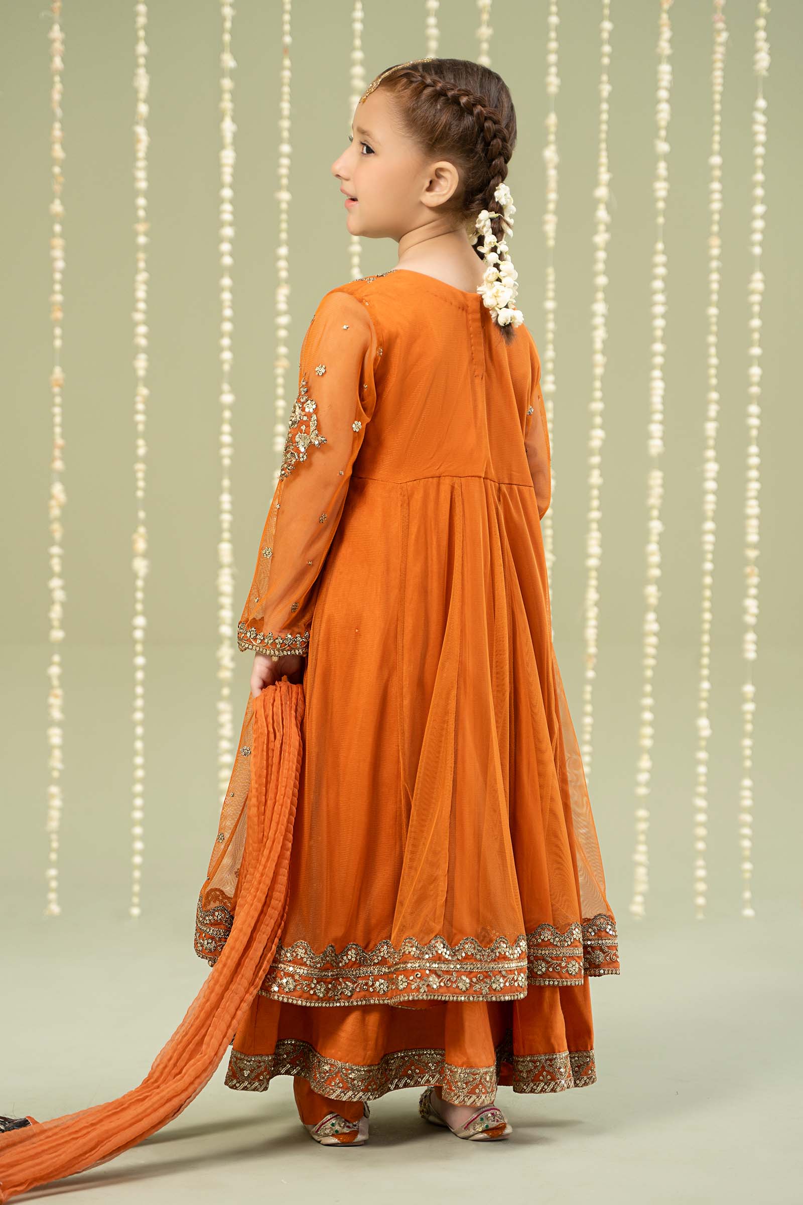 3 Piece Embroidered Net Suit - Image 4