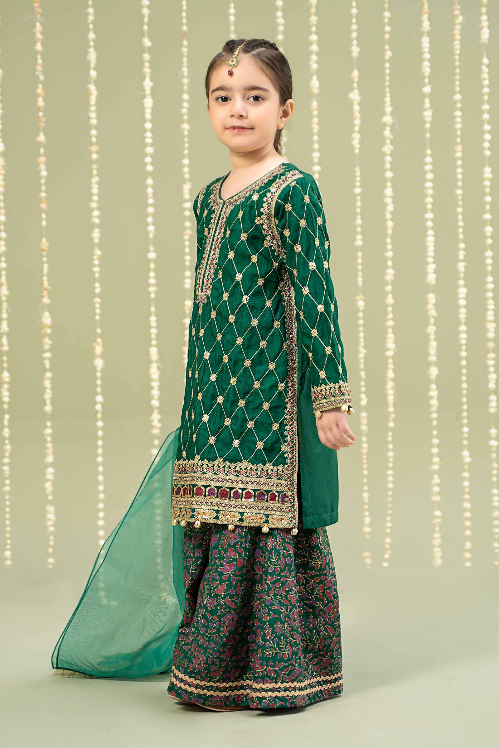 3 Piece Embroidered Raw Silk Suit - Image 4