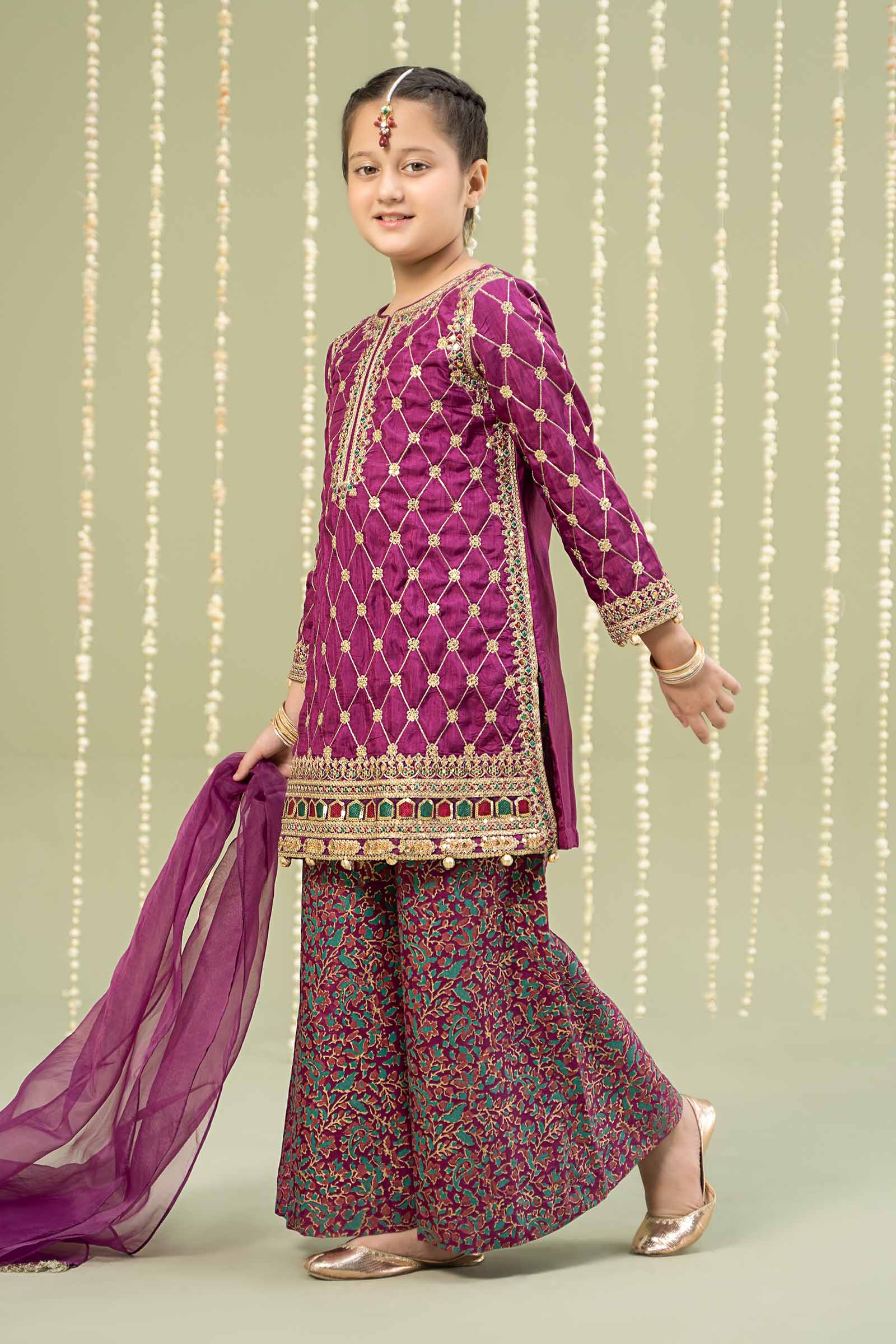 3 Piece Embroidered Raw Silk Suit - Image 4