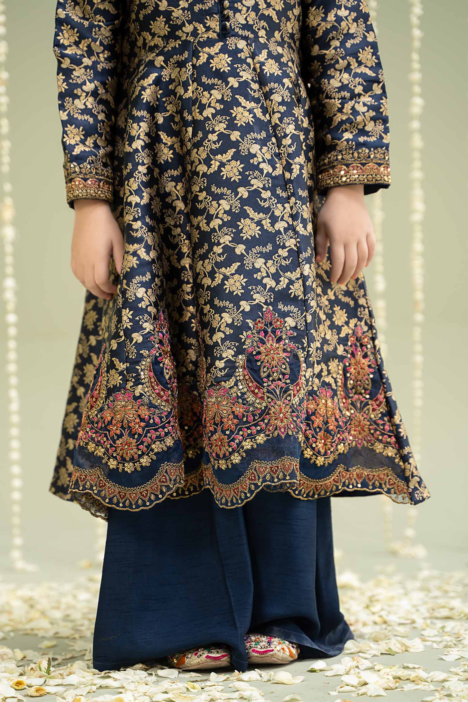 3 Piece Embroidered Jamawar Suit - Image 3