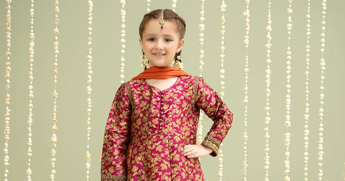3 Piece Embroidered Jamawar Suit - Image 11