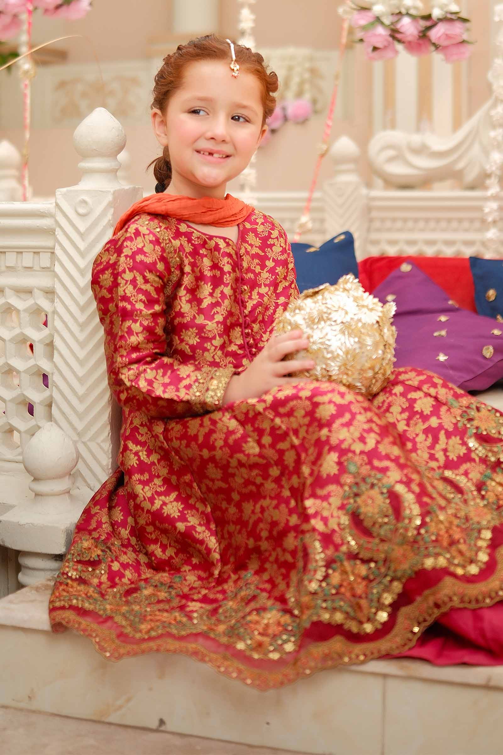 3 Piece Embroidered Jamawar Suit - Image 3