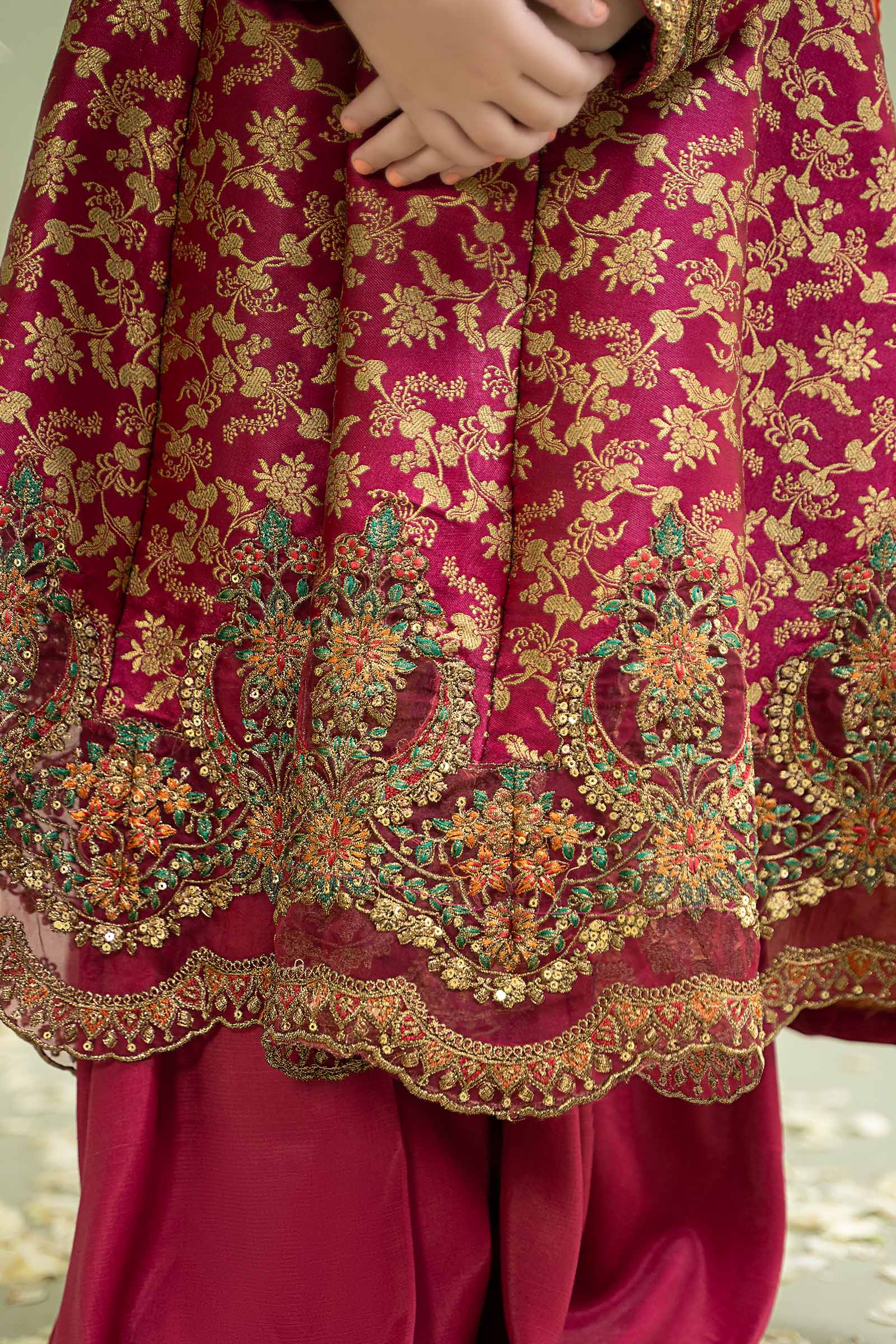 3 Piece Embroidered Jamawar Suit - Image 7