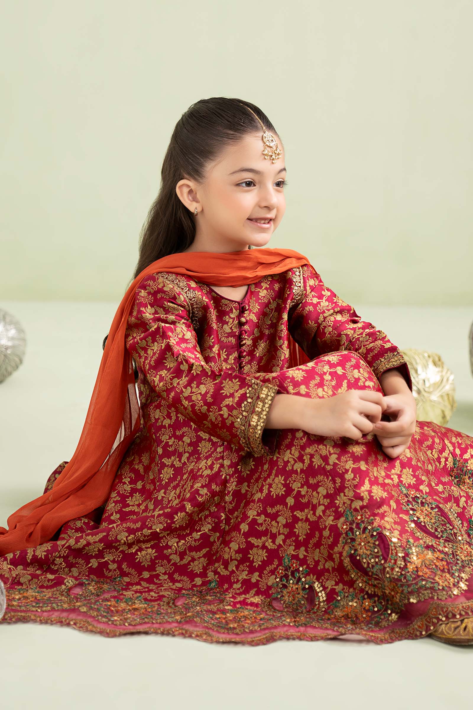 3 Piece Embroidered Jamawar Suit - Image 2