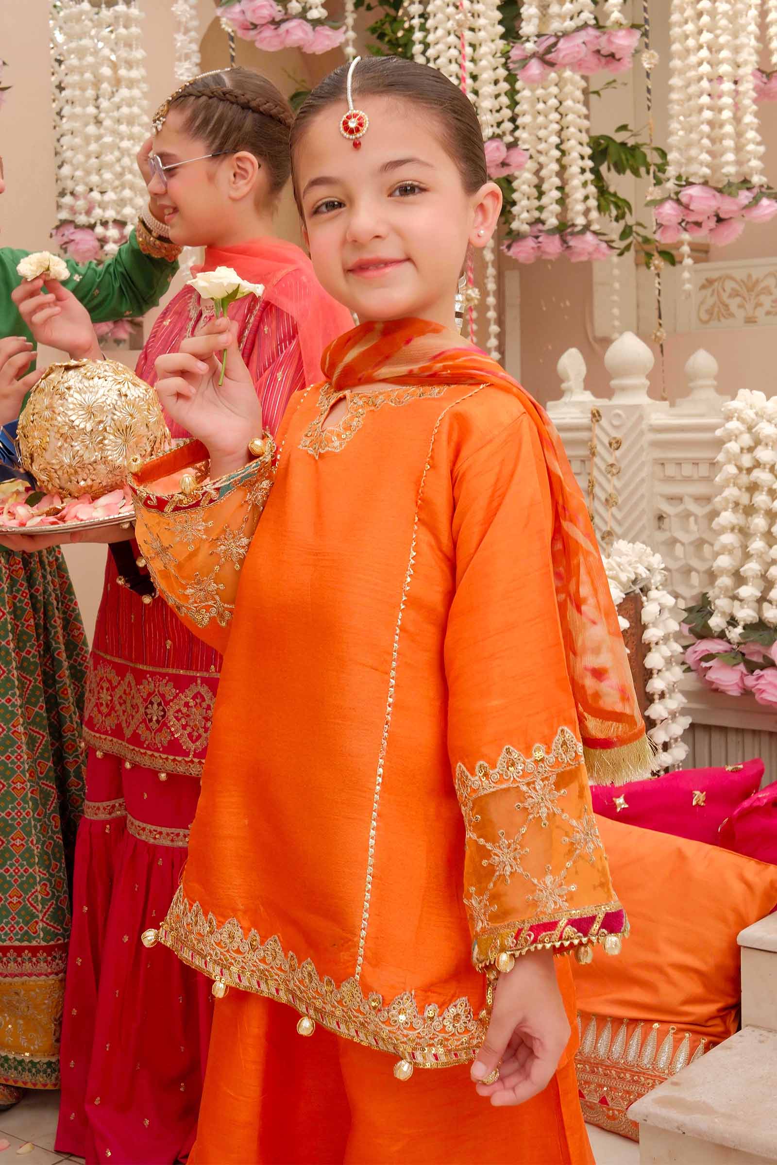 3 Piece Embroidered Raw Silk Suit - Image 4
