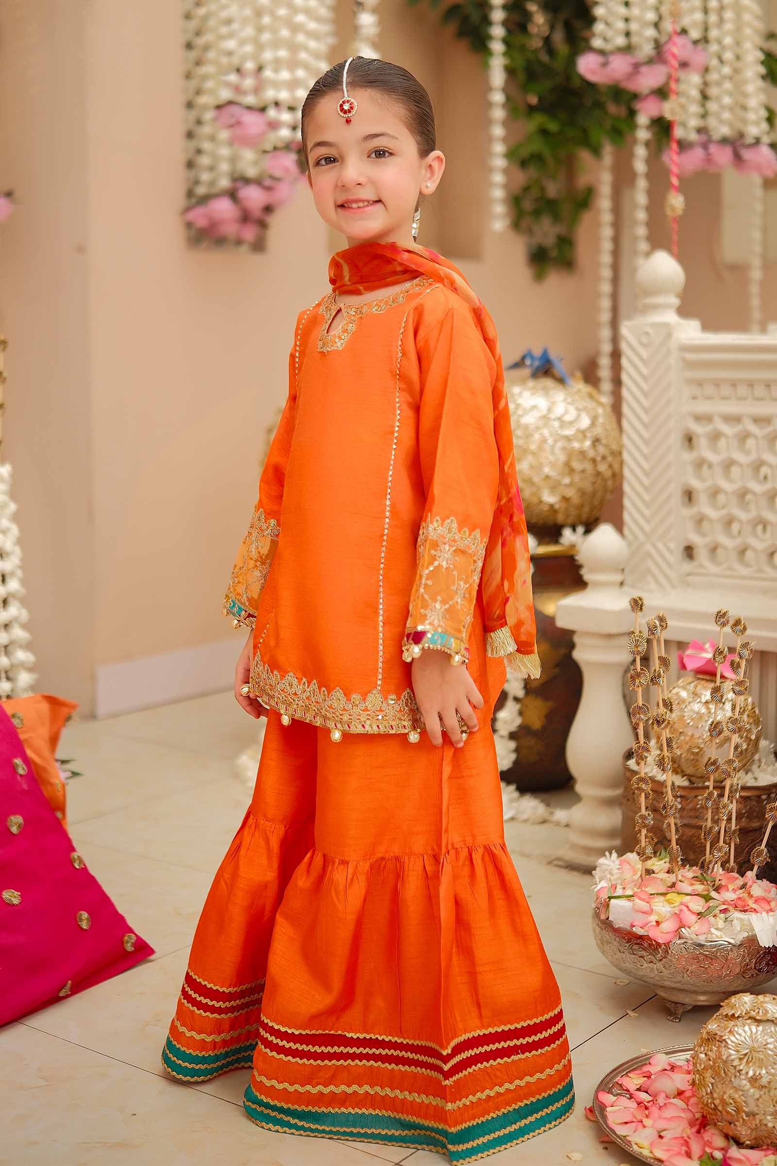 3 Piece Embroidered Raw Silk Suit - Image 5