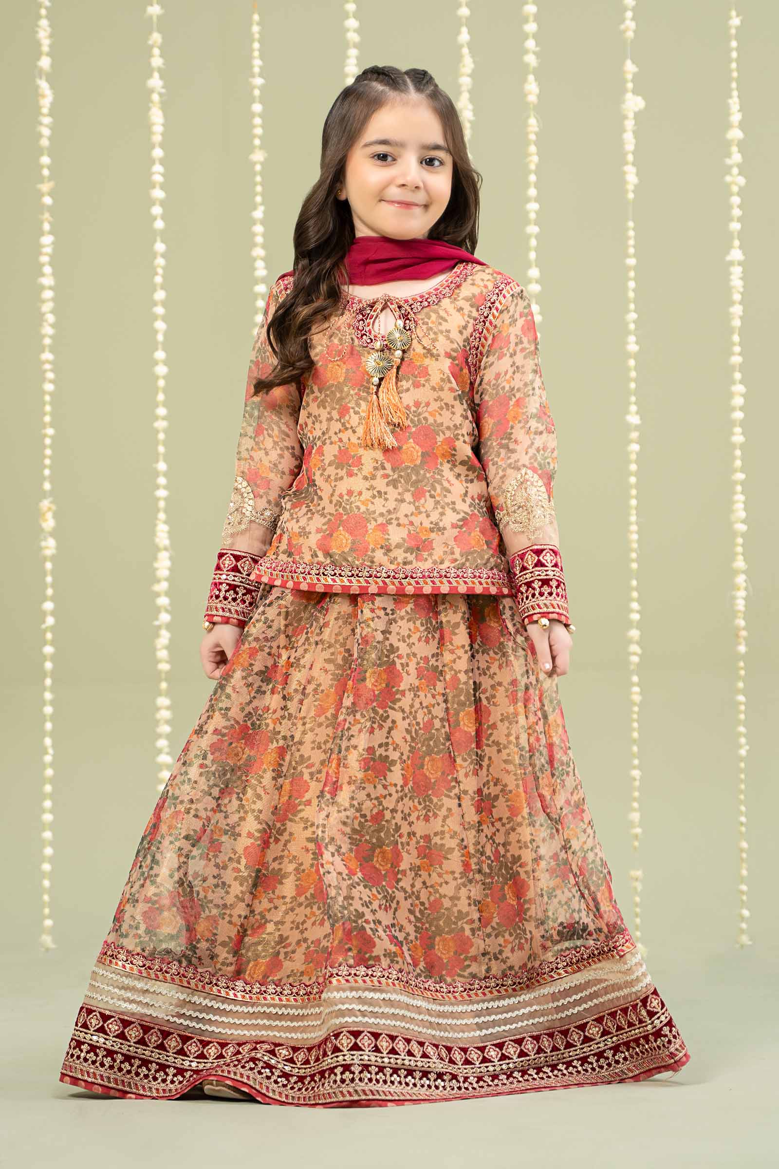 3 Piece Embroidered Cotton Maoori Net Suit