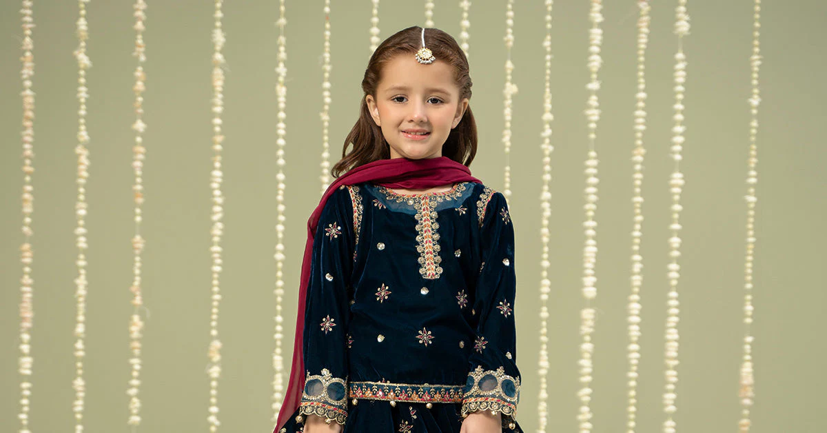 3 Piece Embroidered Velvet Suit - Image 7