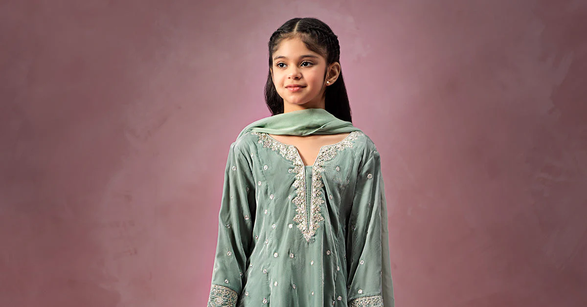 3 Piece Embroidered Velvet Suit - Image 7