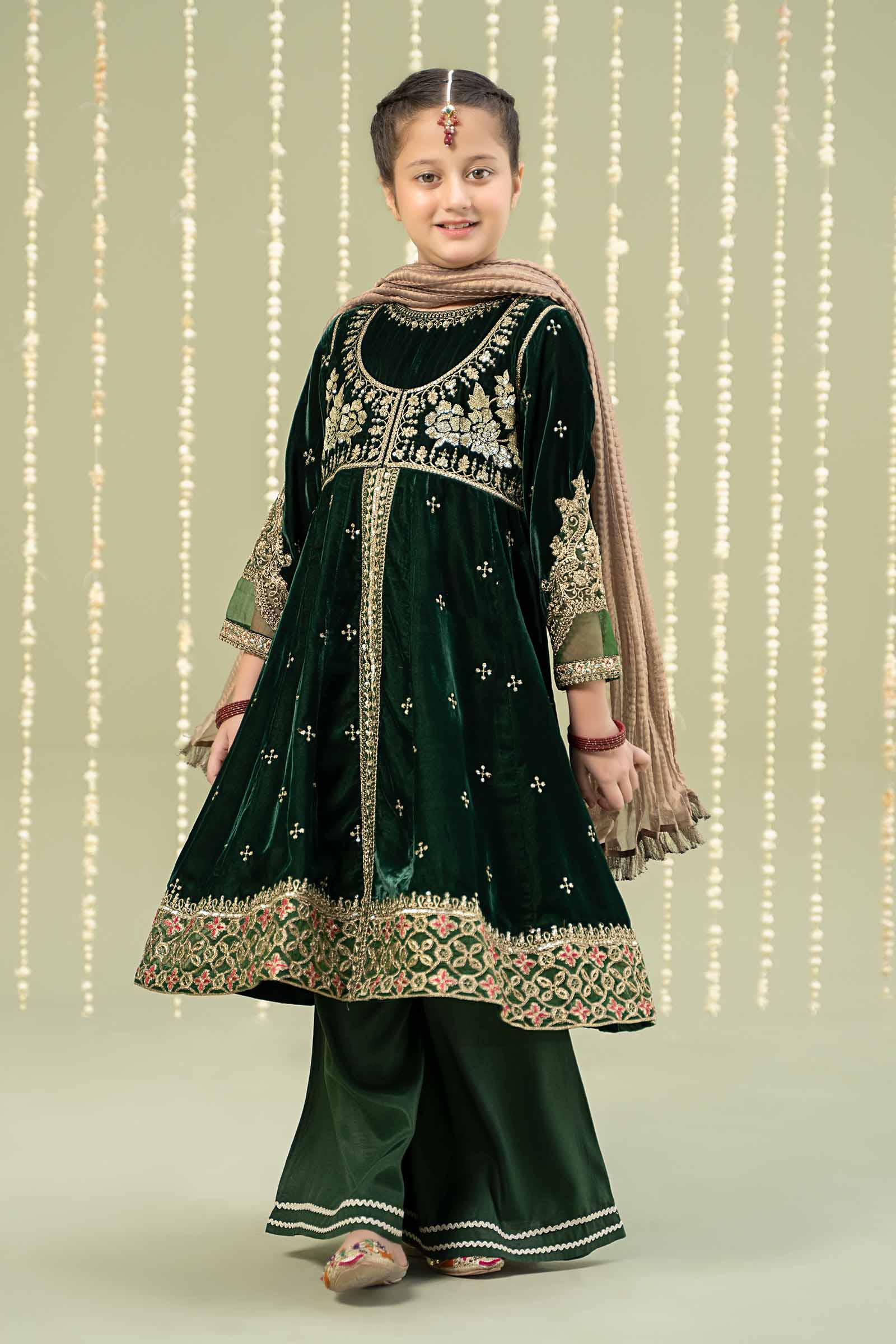 3 Piece Embroidered Velvet Suit - Image 5