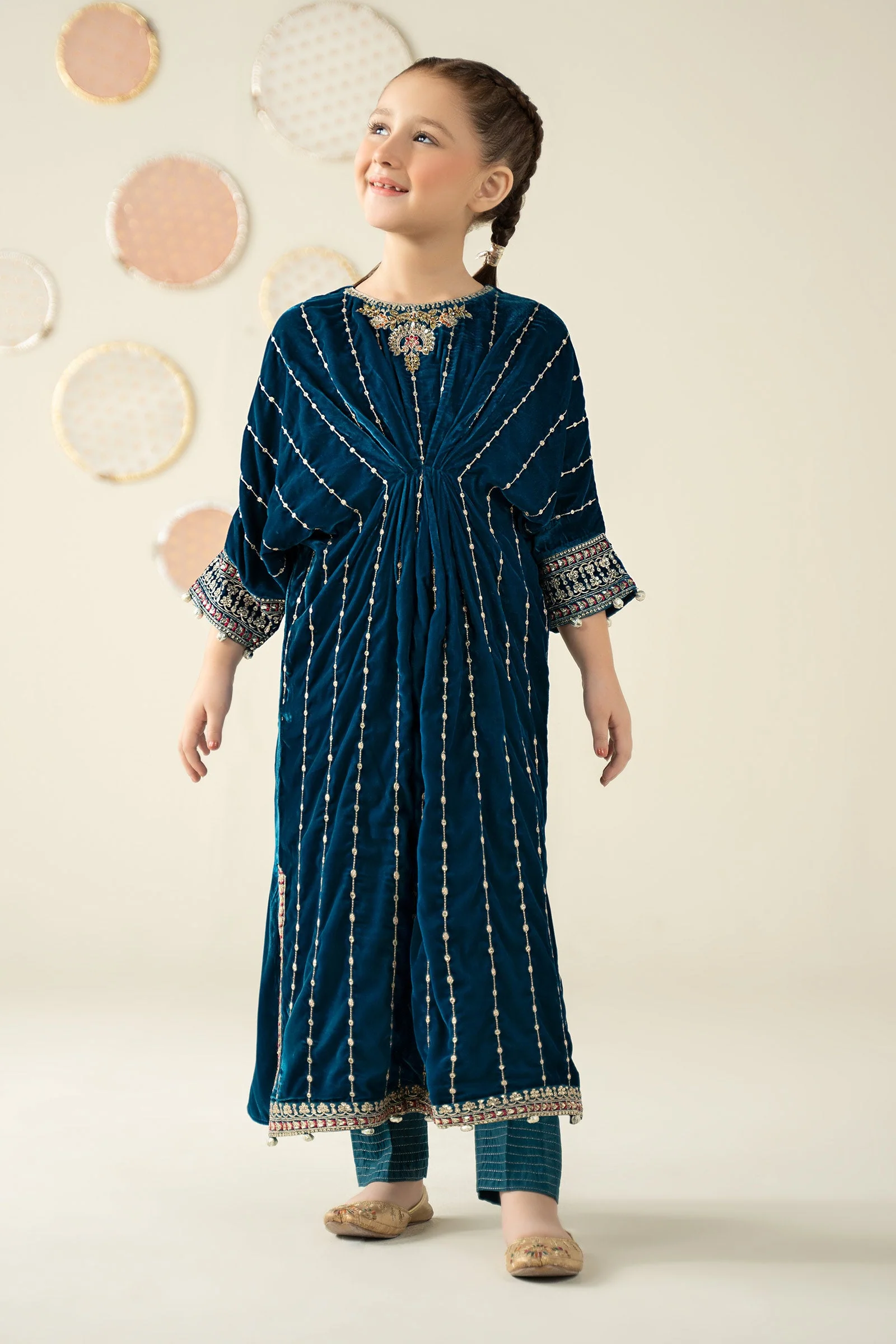 2 Piece Embroidered Velvet Suit