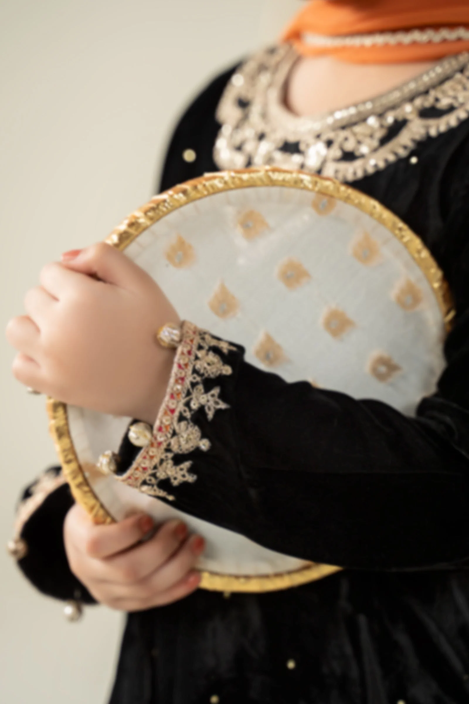 3 Piece Embroidered Velvet Suit - Image 6