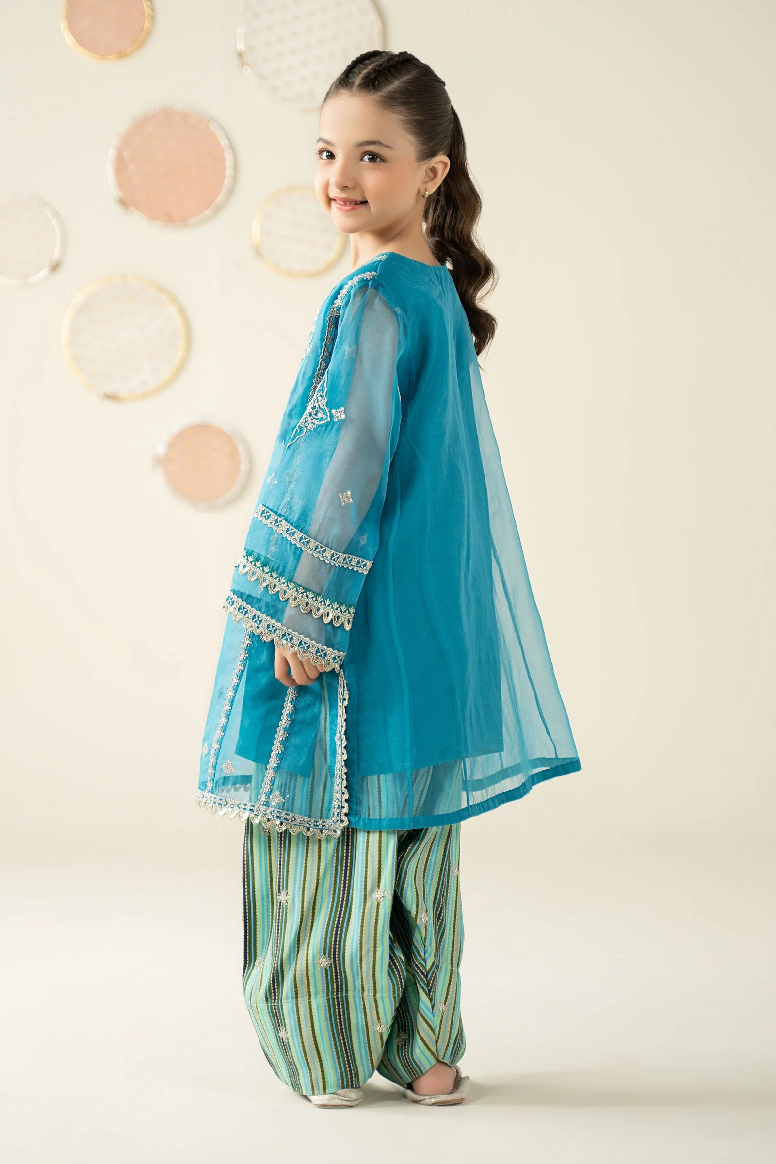2 Piece Embroidered Organza Suit - Image 2