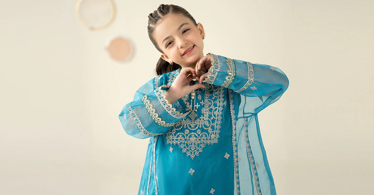 2 Piece Embroidered Organza Suit - Image 3