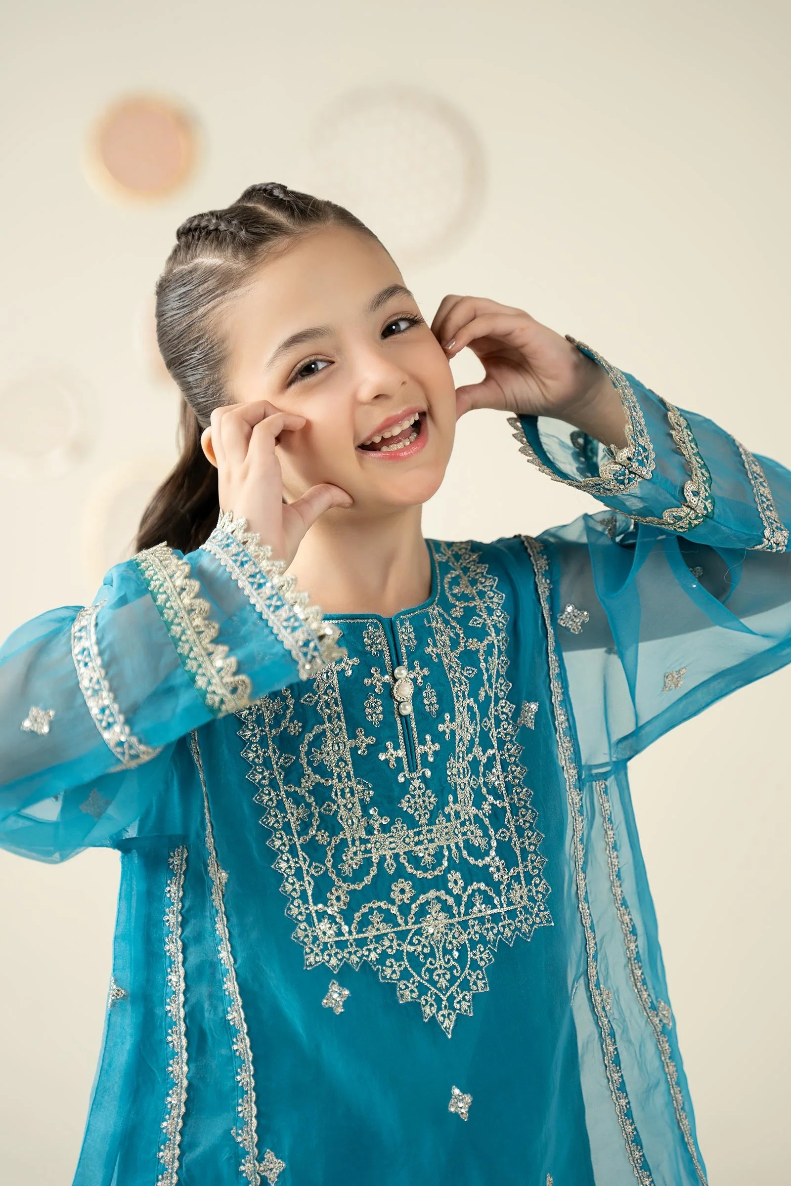 2 Piece Embroidered Organza Suit - Image 4