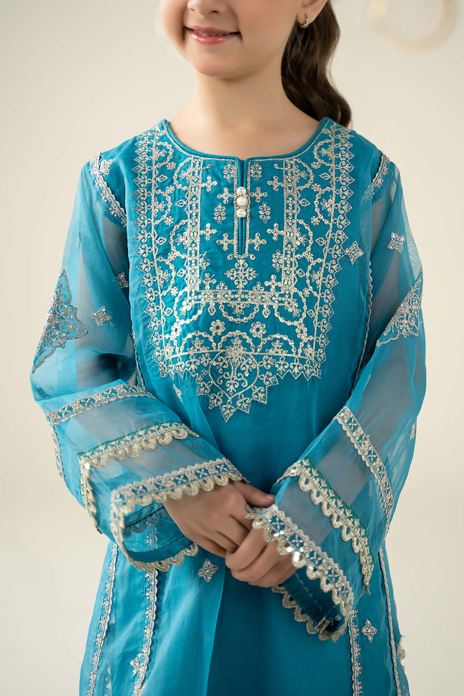 2 Piece Embroidered Organza Suit - Image 8