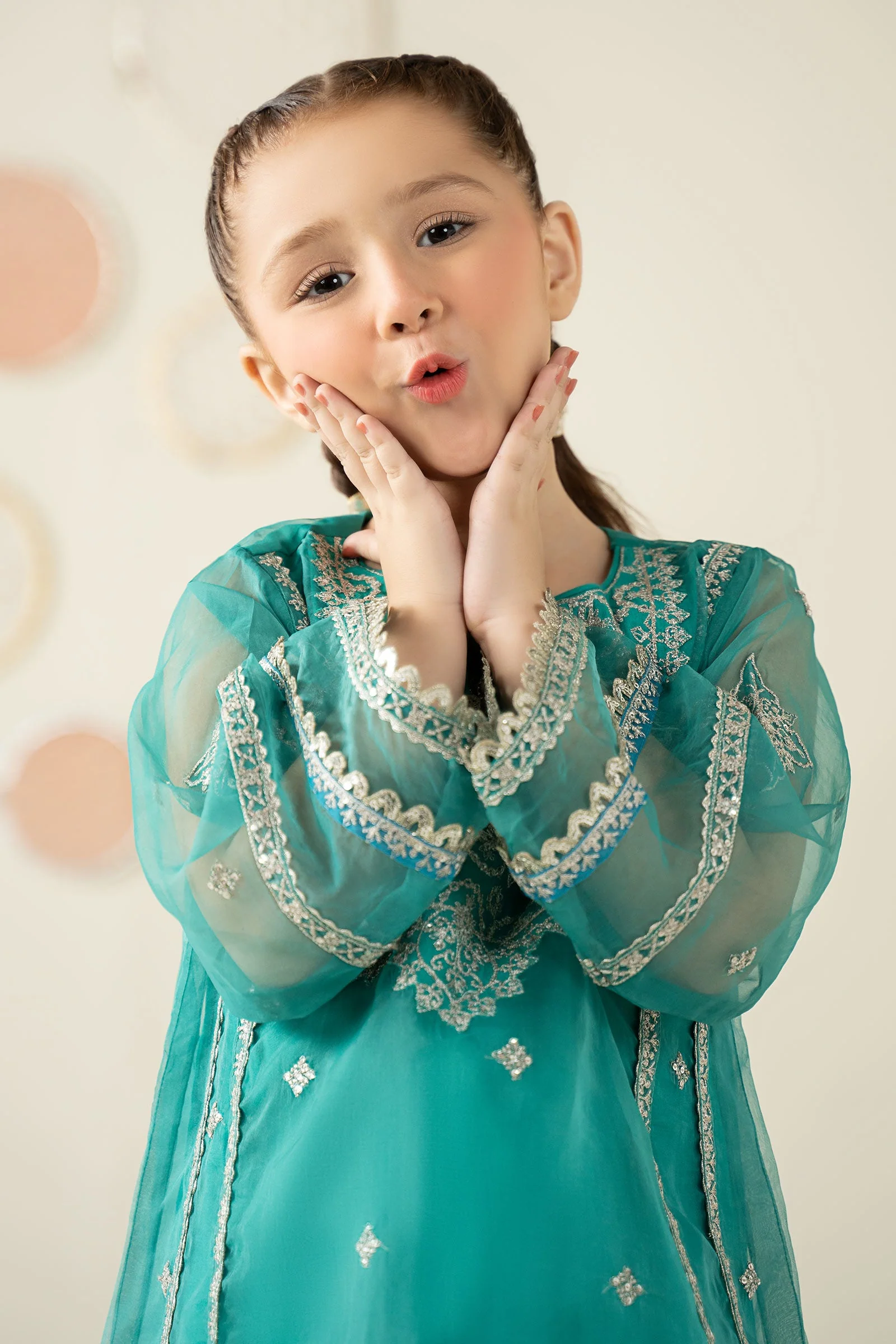 2 Piece Embroidered Organza Suit - Image 3