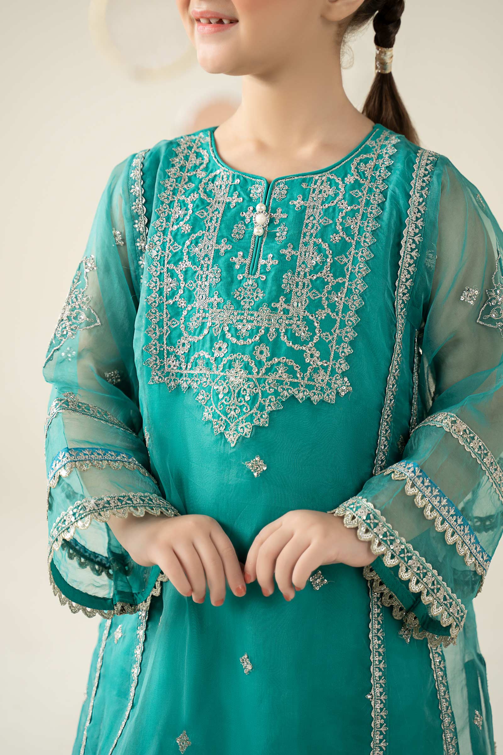 2 Piece Embroidered Organza Suit - Image 4
