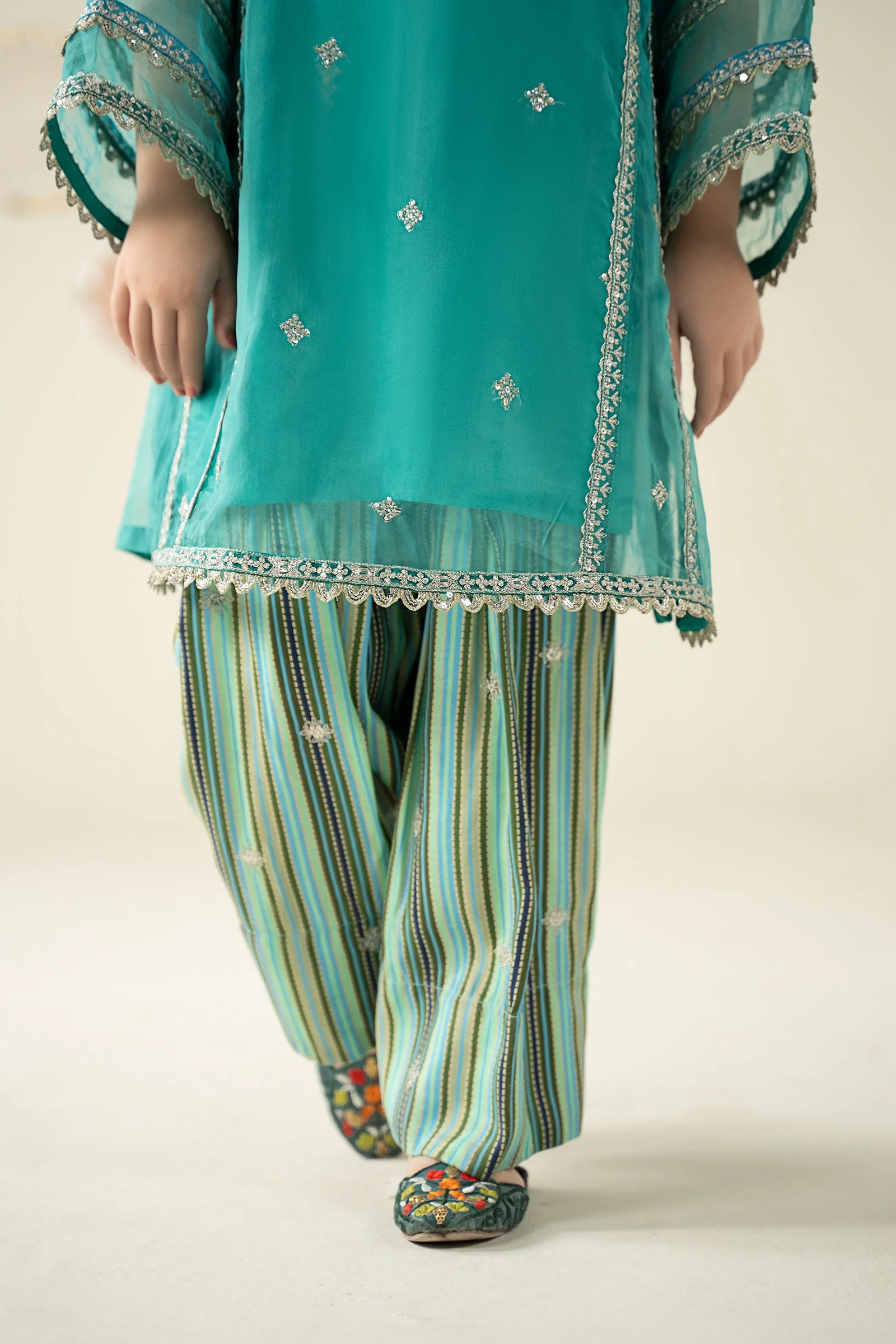 2 Piece Embroidered Organza Suit - Image 5