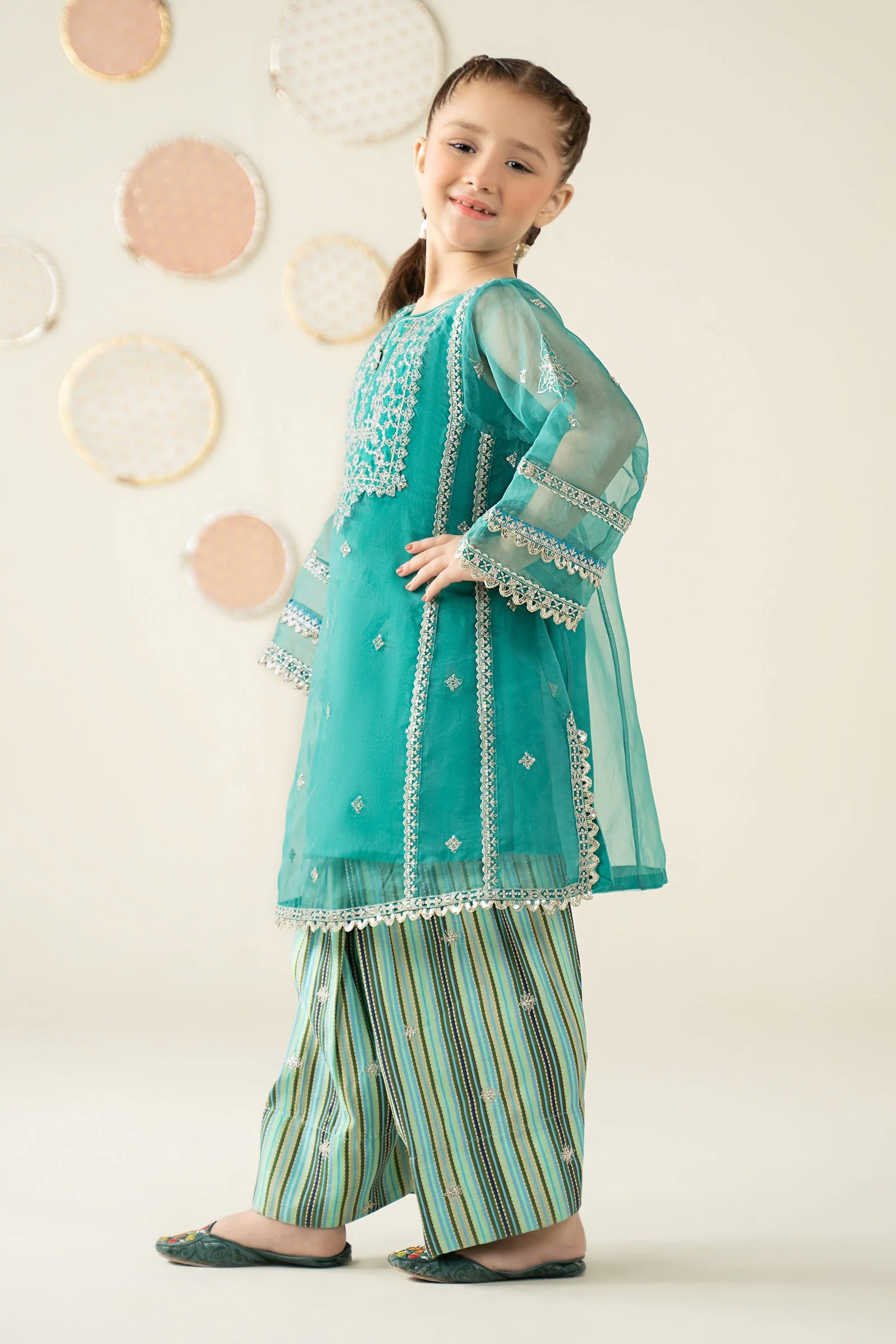 2 Piece Embroidered Organza Suit - Image 6