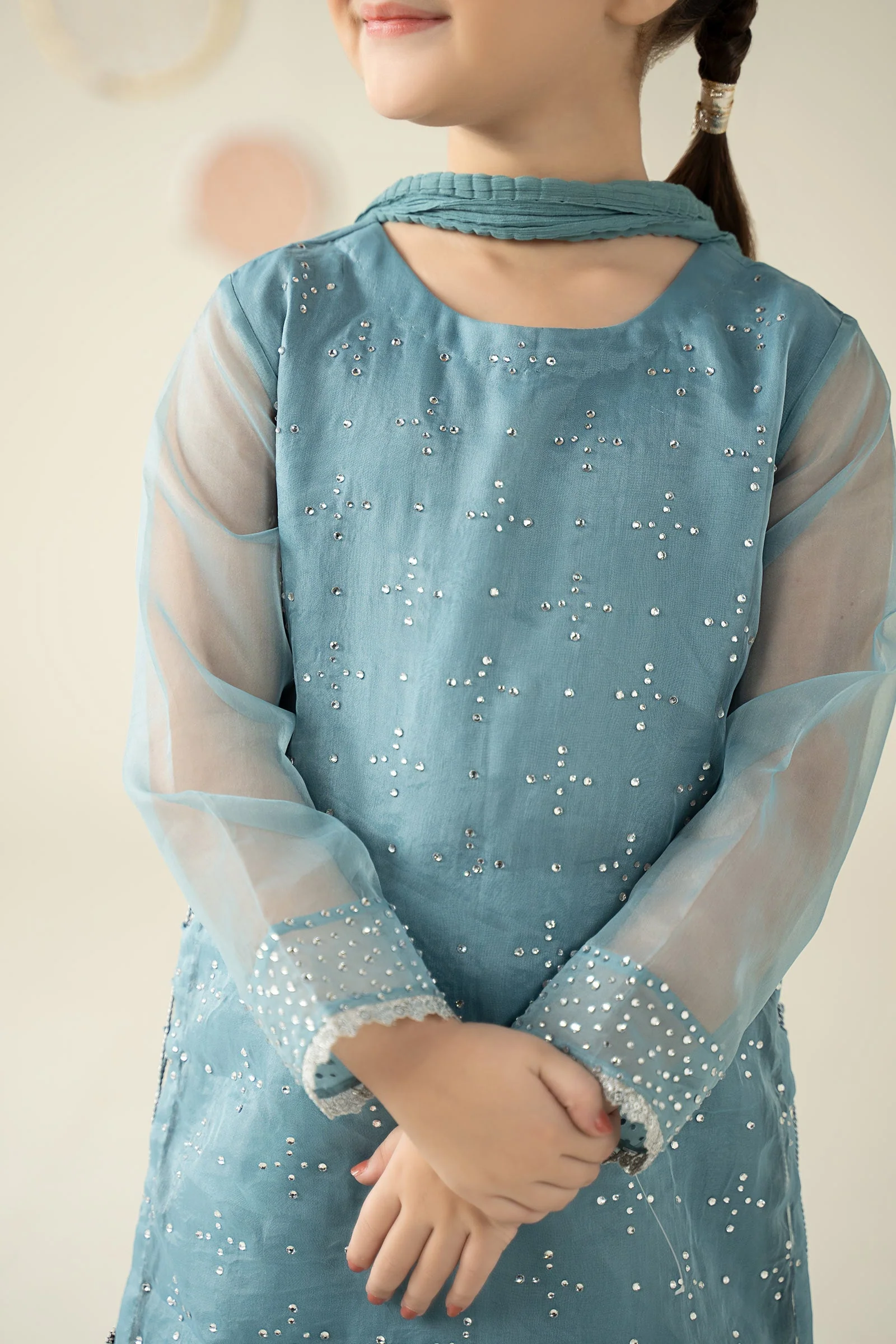 3 Piece Embellished Organza Suit - Image 3