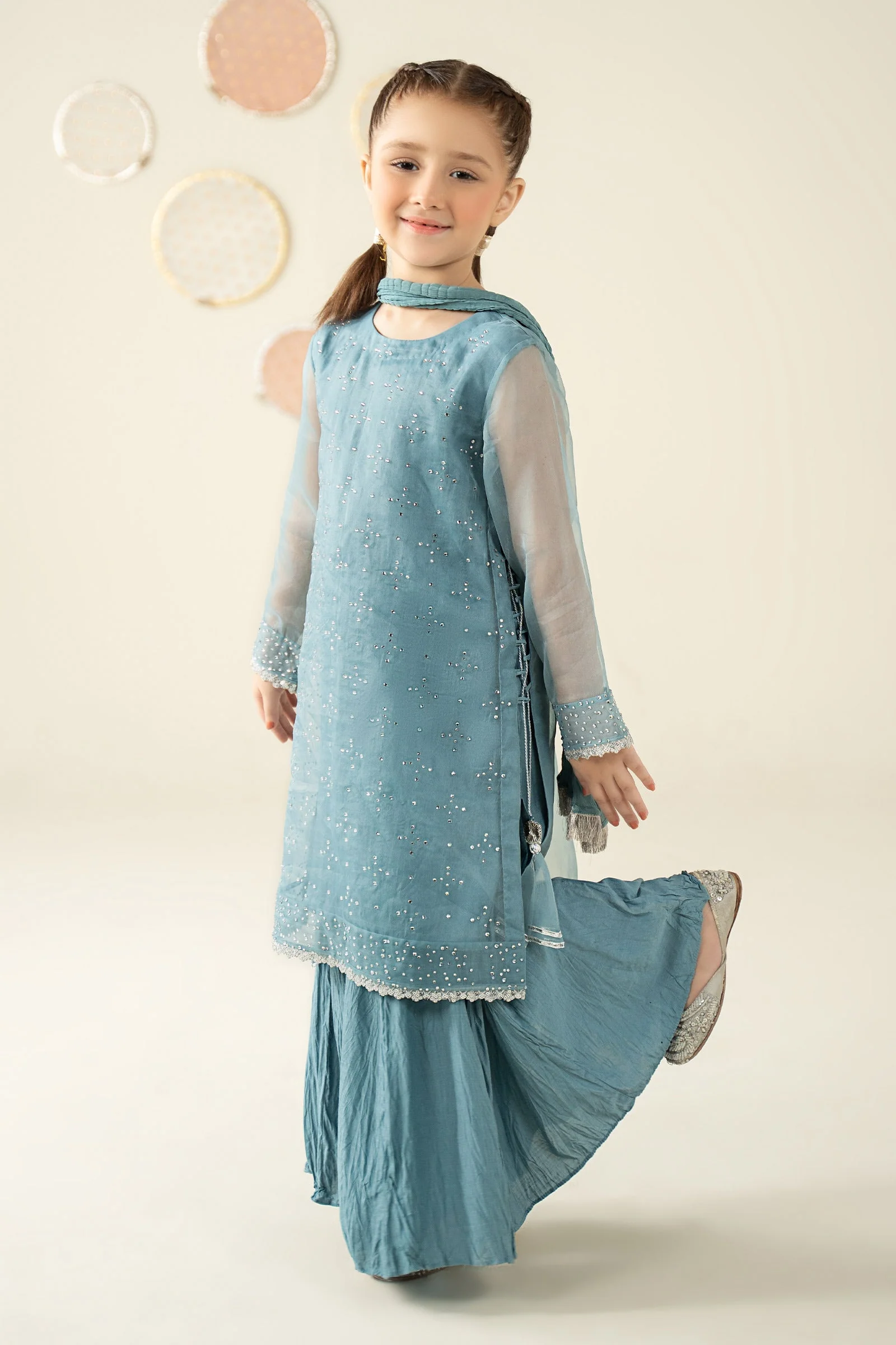3 Piece Embellished Organza Suit - Image 5