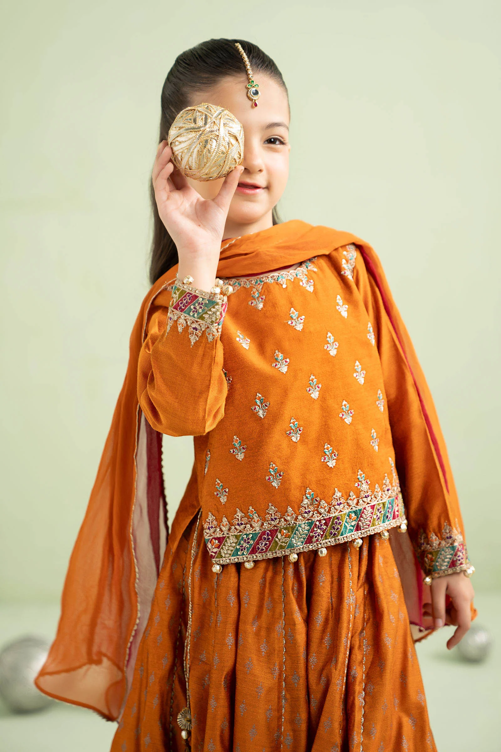 3 Piece Embroidered Silk Net Suit - Image 2