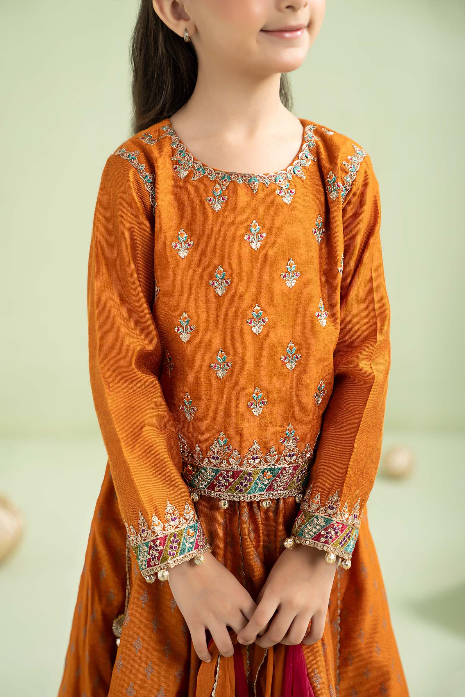 3 Piece Embroidered Silk Net Suit - Image 3