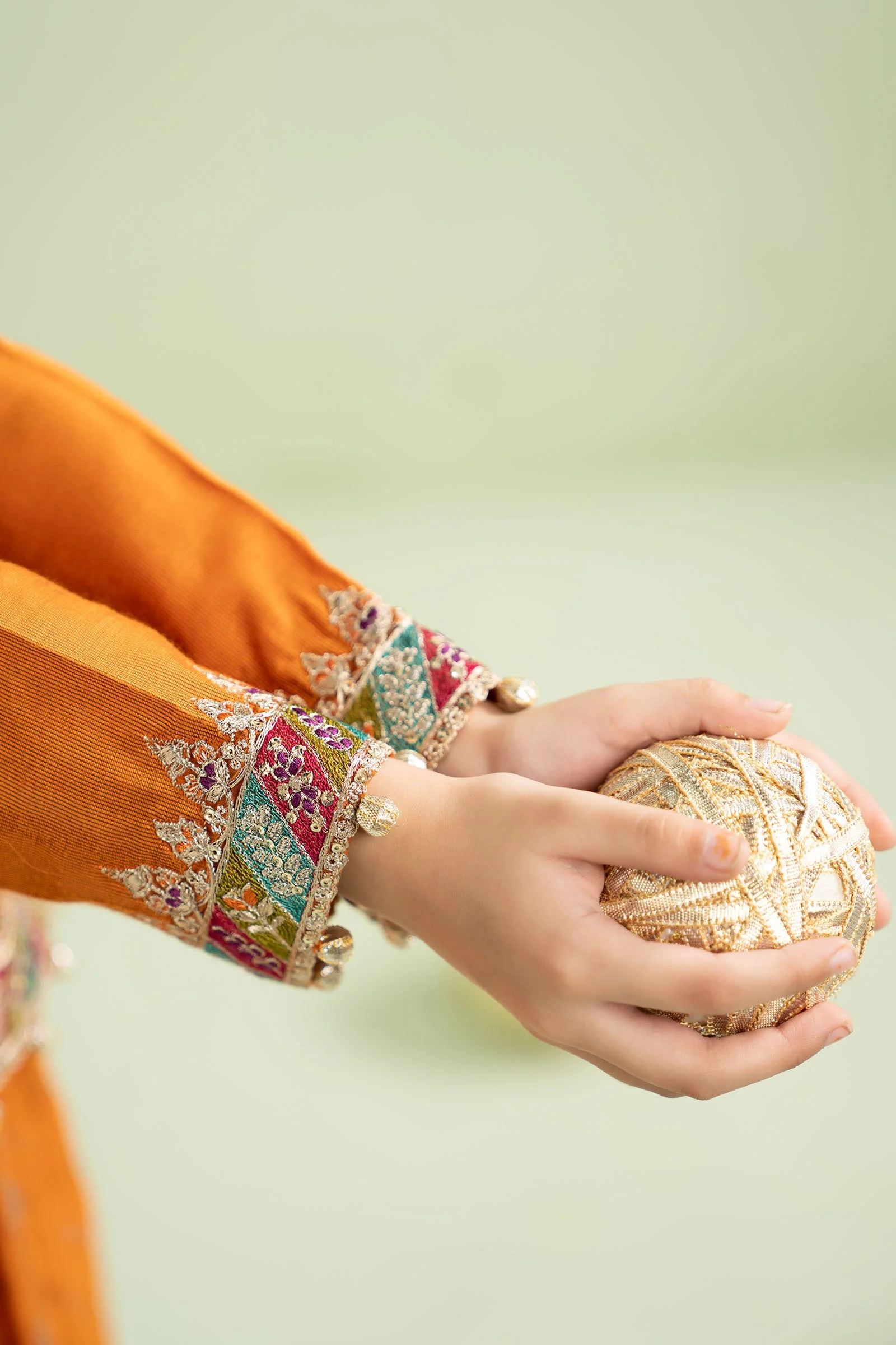 3 Piece Embroidered Silk Net Suit - Image 4