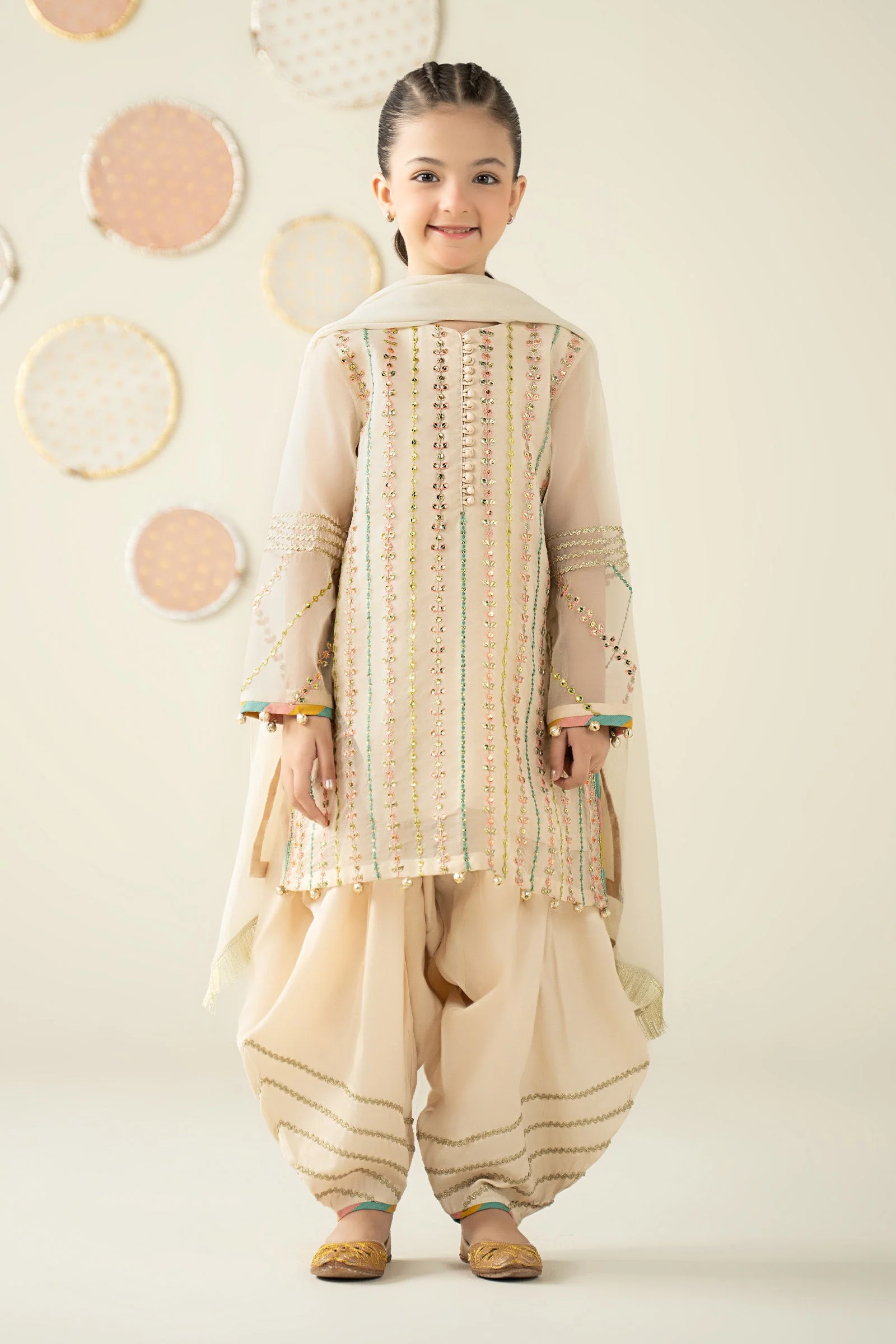 3 Piece Embroidered Organza Suit