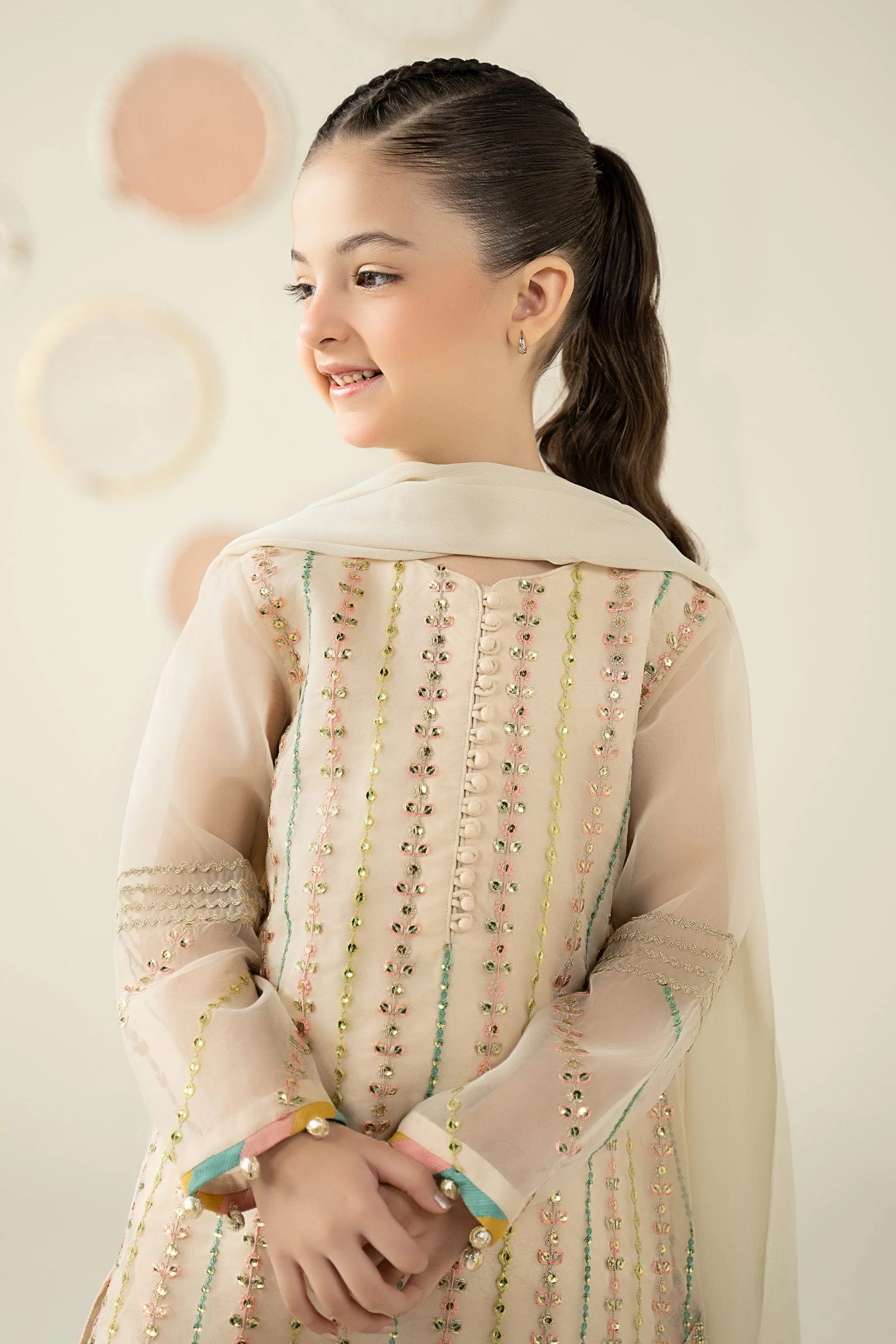 3 Piece Embroidered Organza Suit - Image 3