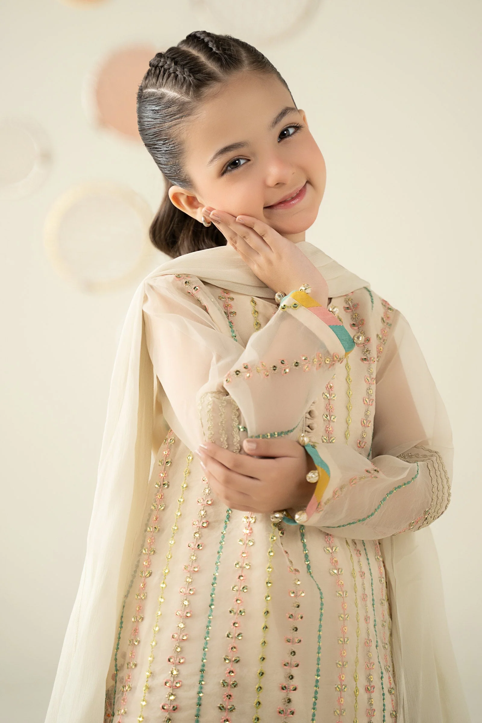 3 Piece Embroidered Organza Suit - Image 4