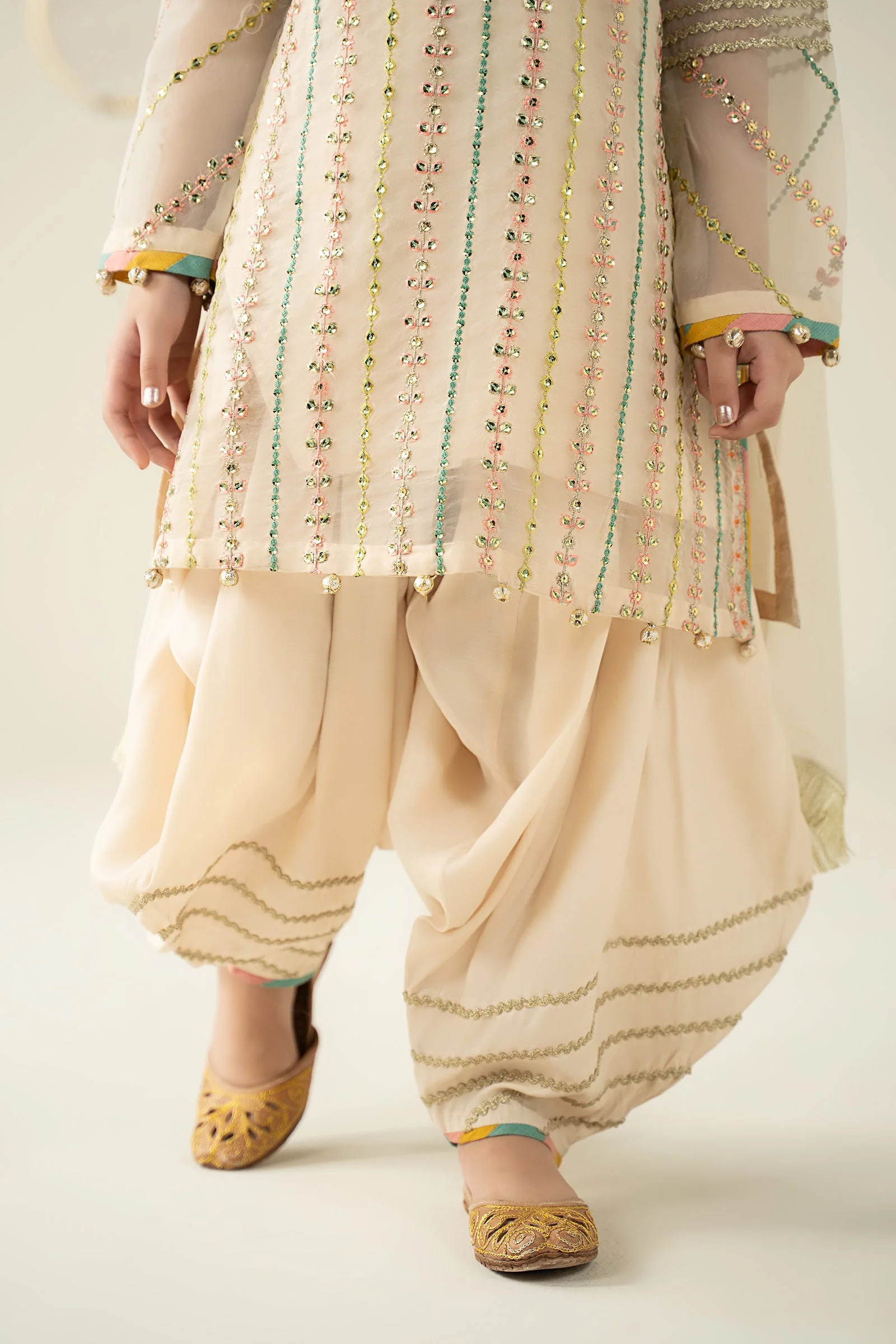 3 Piece Embroidered Organza Suit - Image 6