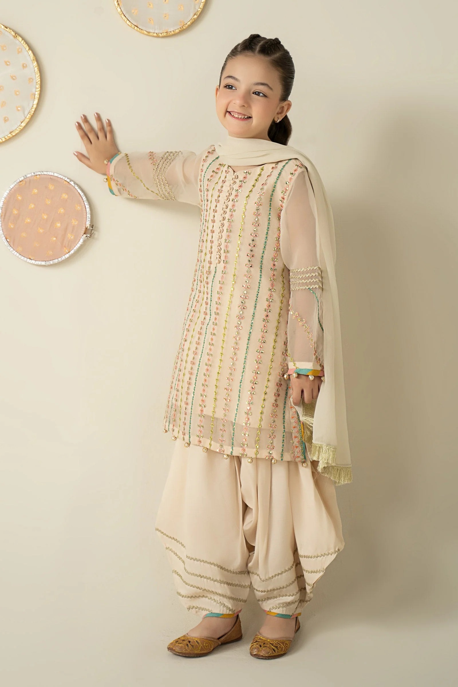 3 Piece Embroidered Organza Suit - Image 9