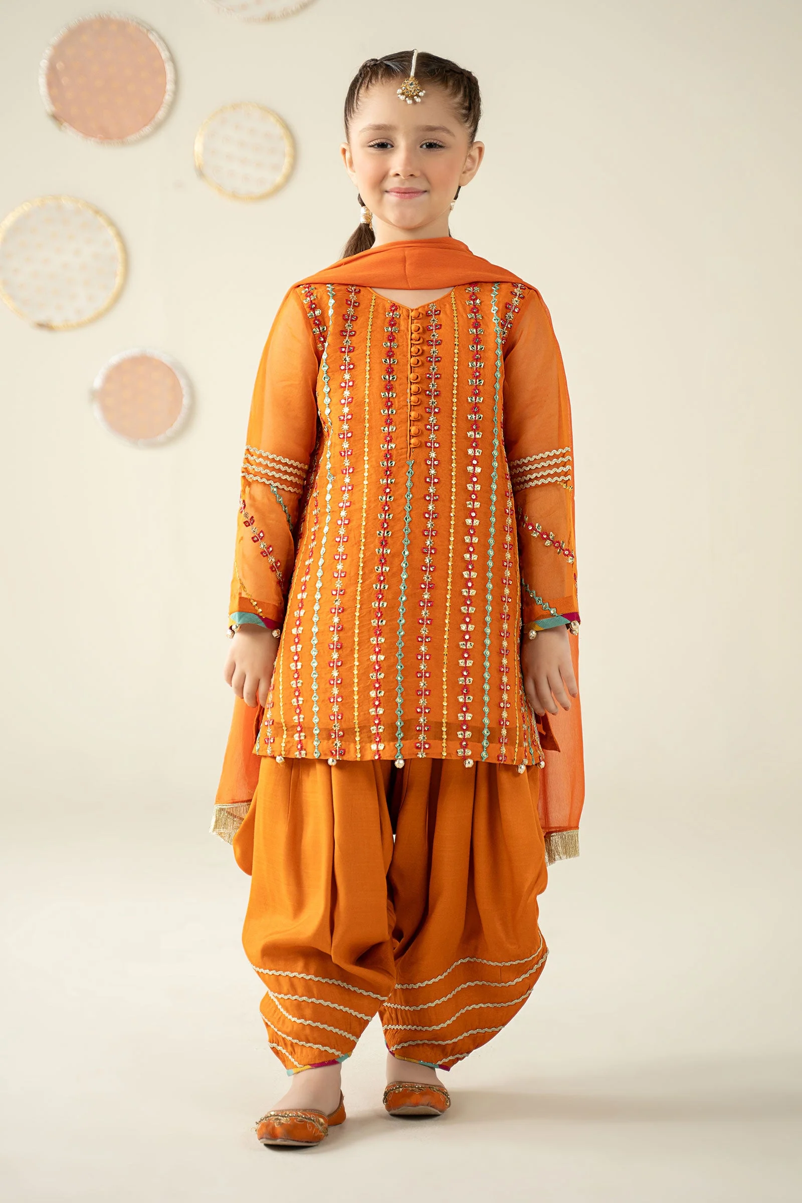 3 Piece Embroidered Organza Suit