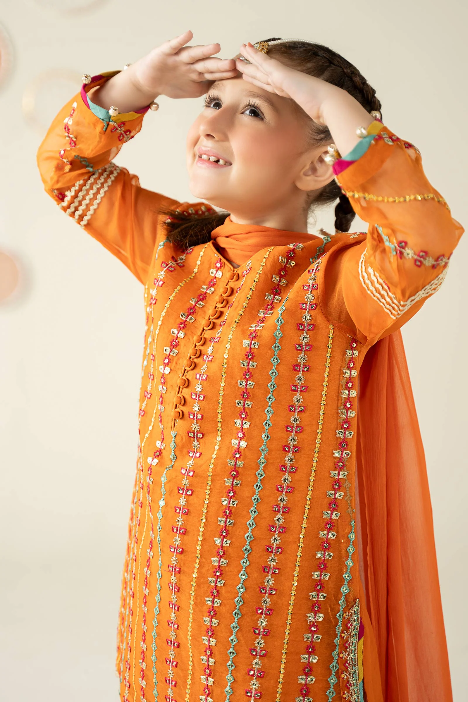 3 Piece Embroidered Organza Suit - Image 3