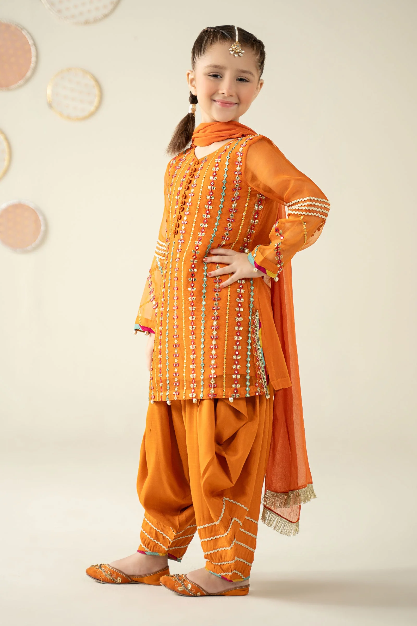 3 Piece Embroidered Organza Suit - Image 5