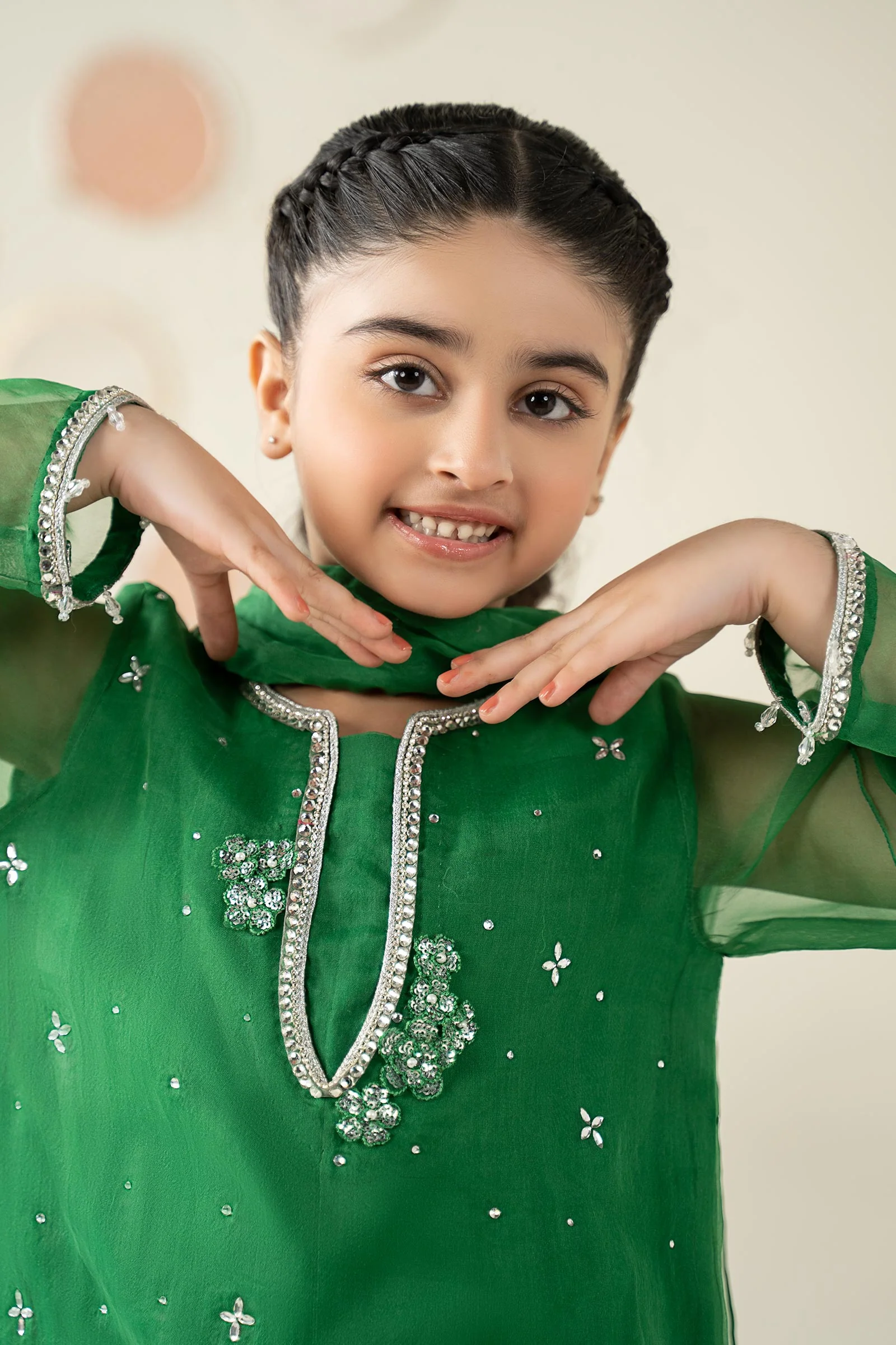 3 Piece Embellished Organza Suit - Image 2