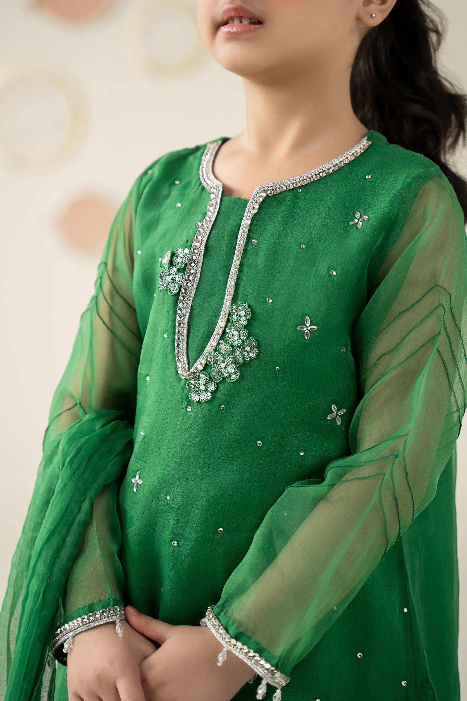 3 Piece Embellished Organza Suit - Image 6