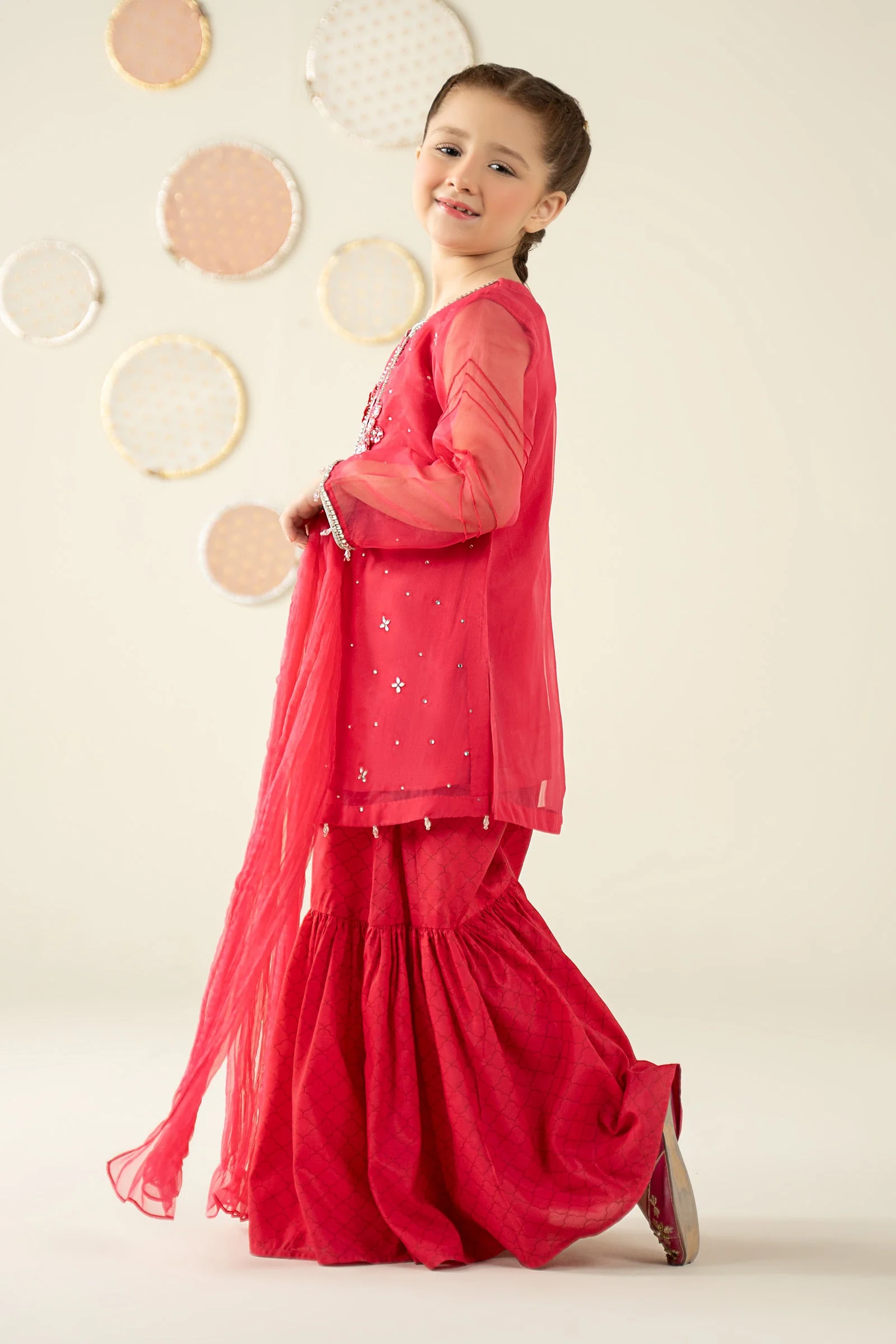 3 Piece Embellished Organza Suit - Image 6