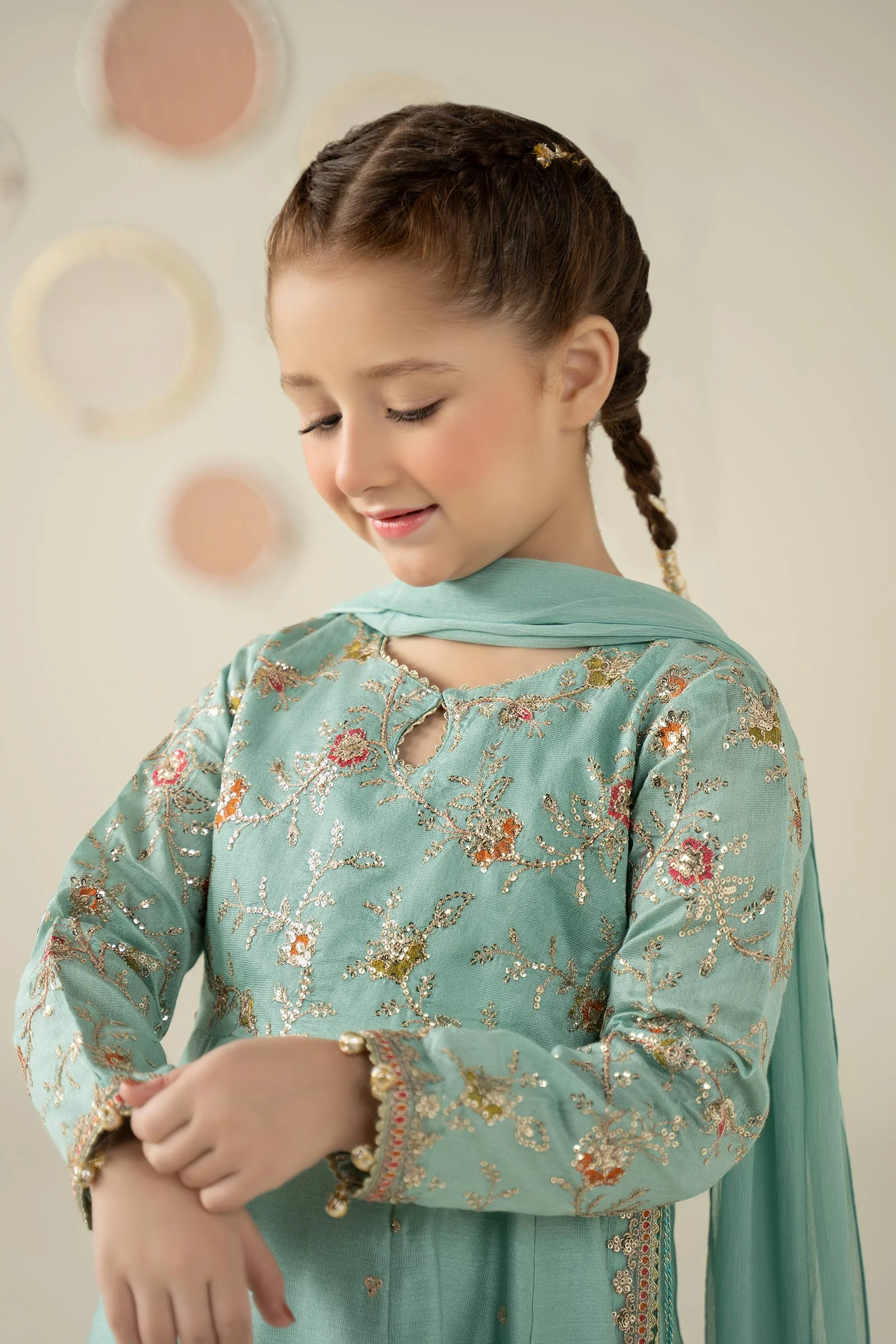 3 Piece Embroidered Cotton Silk Suit - Image 2