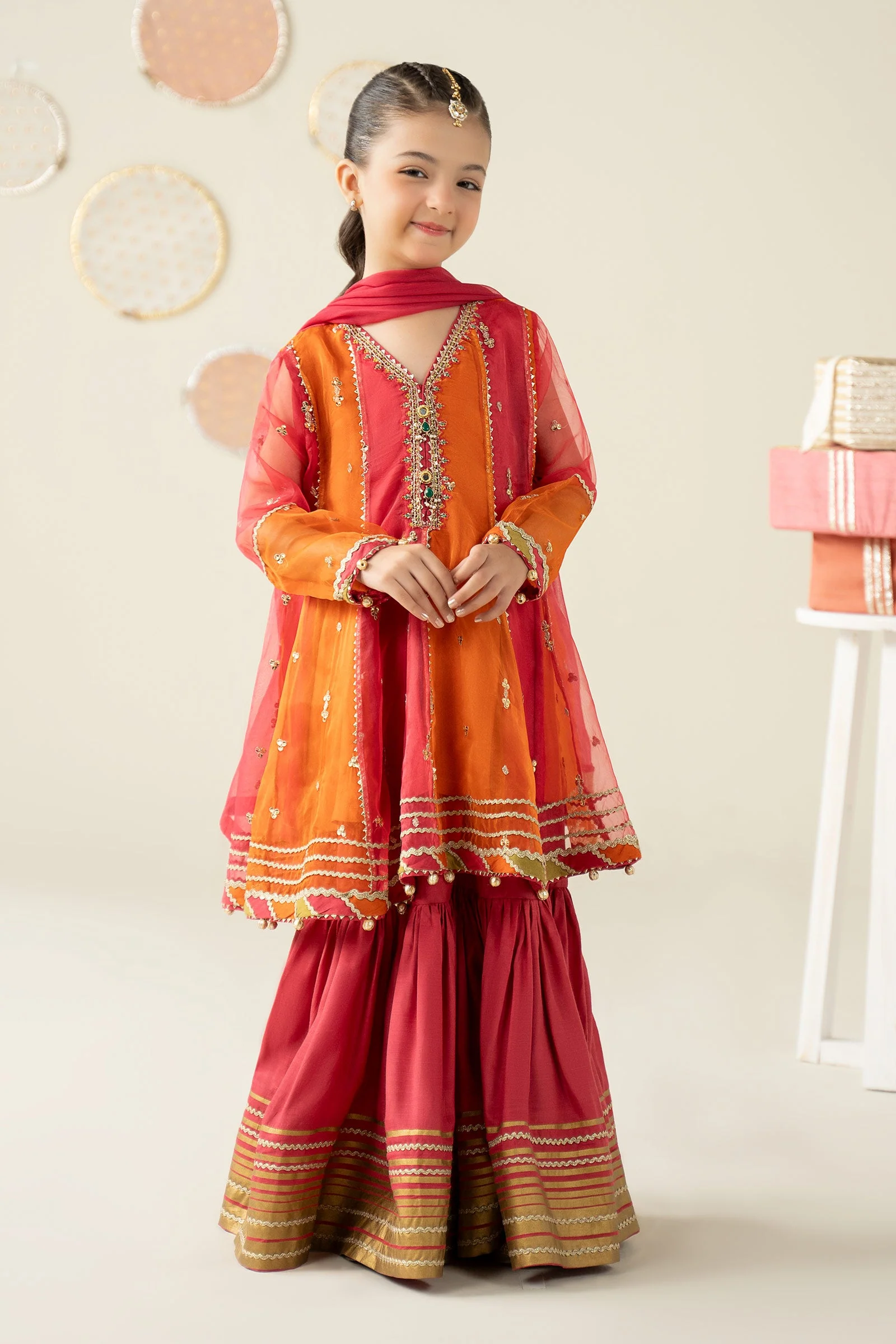 3 Piece Embroidered Organza Suit