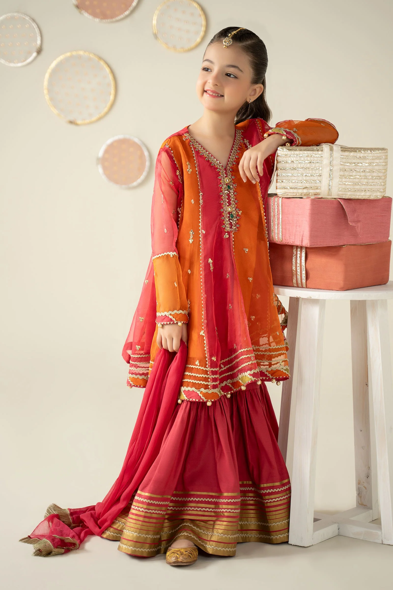 3 Piece Embroidered Organza Suit - Image 2