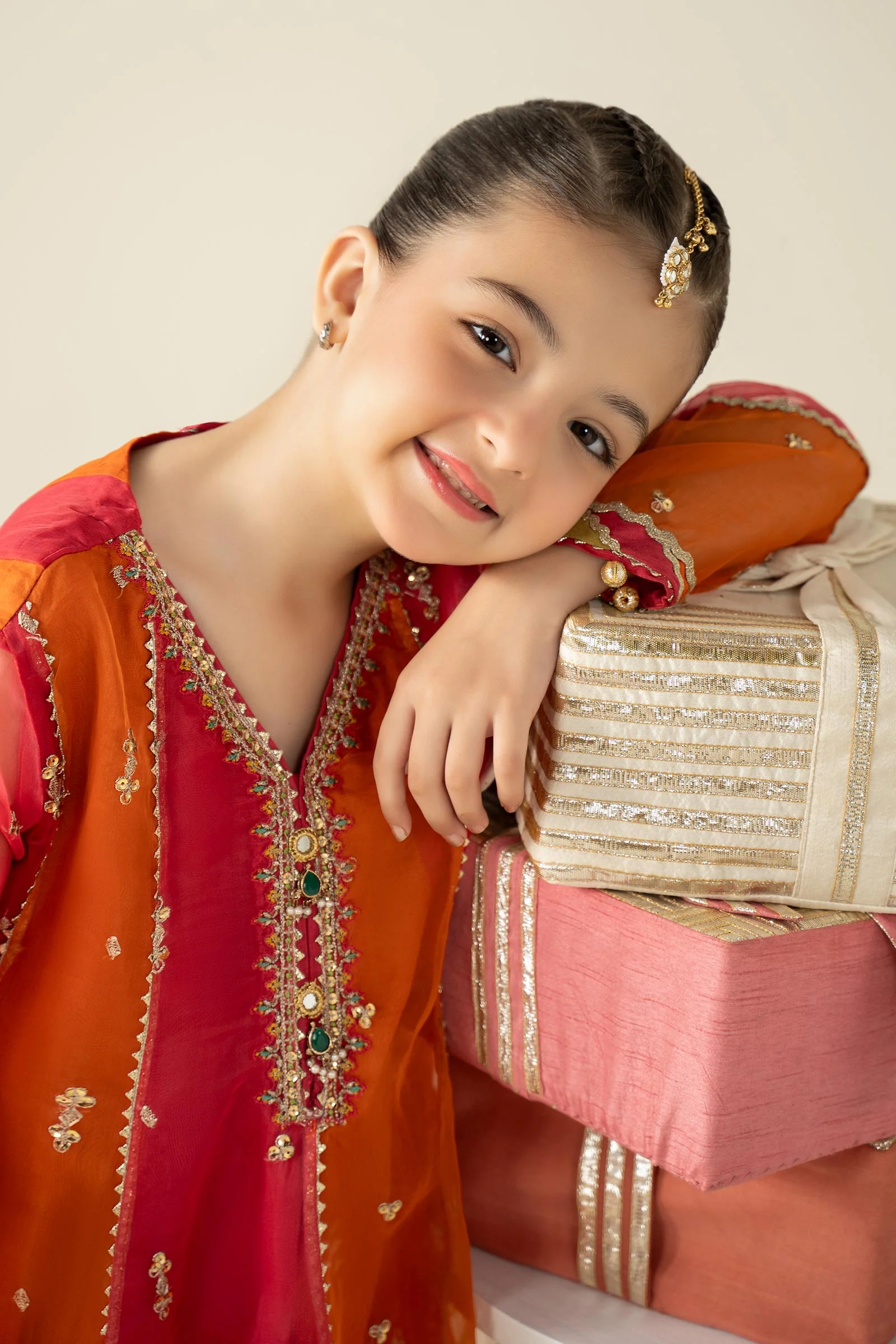 3 Piece Embroidered Organza Suit - Image 3