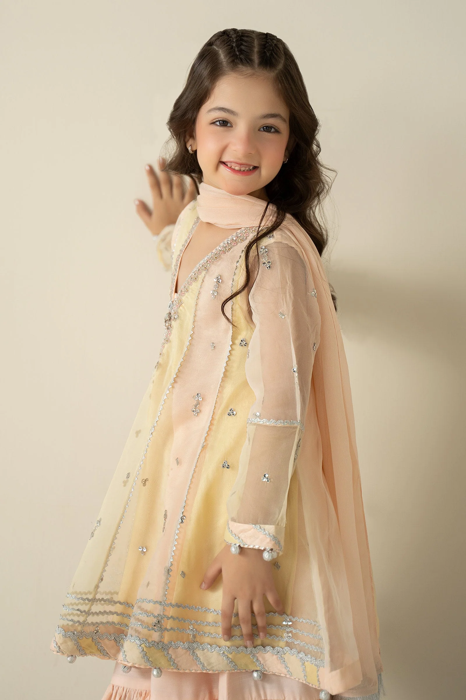 3 Piece Embroidered Organza Suit - Image 5
