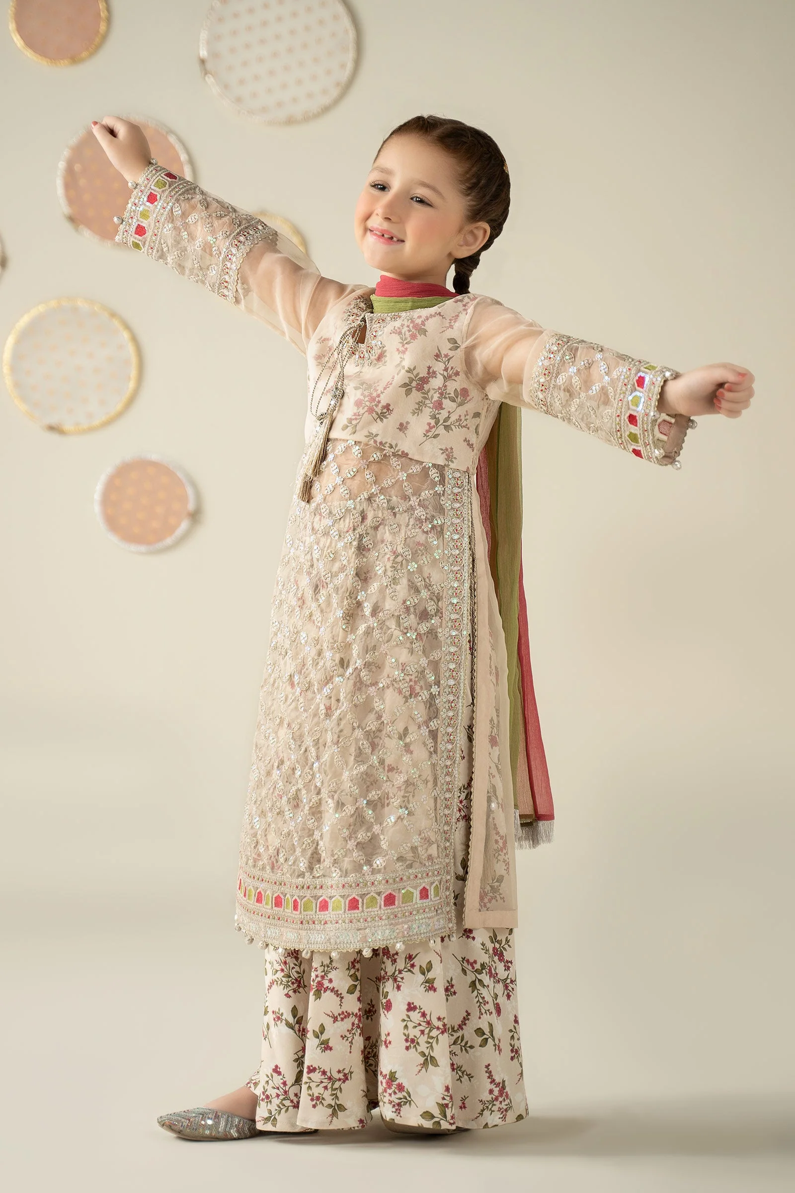 3 Piece Embroidered Organza Suit - Image 7