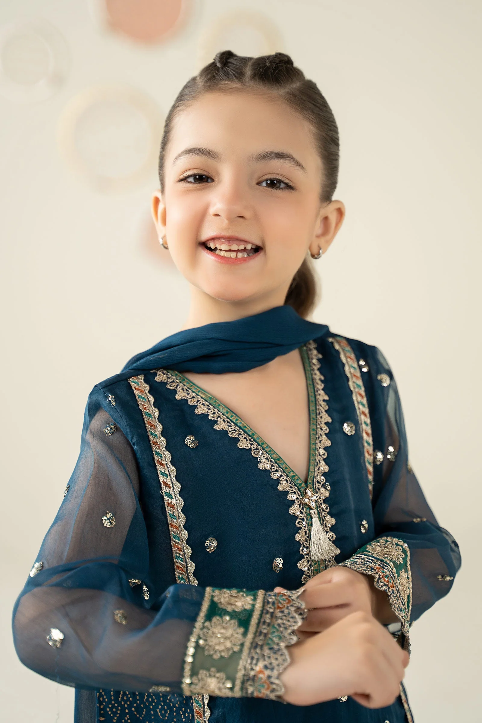 3 Piece Embroidered Organza Suit - Image 3