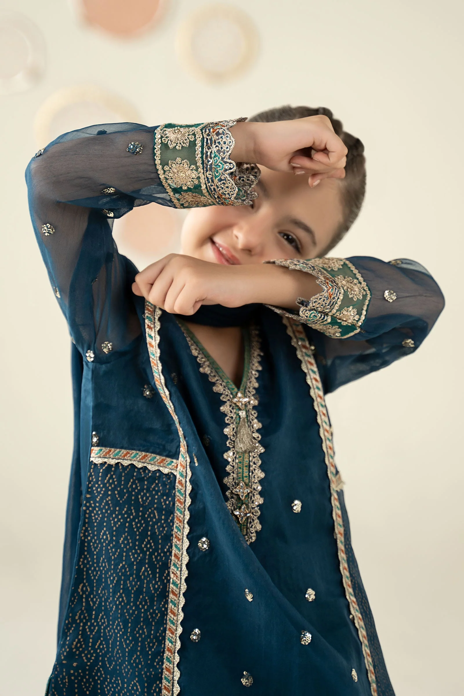 3 Piece Embroidered Organza Suit - Image 4